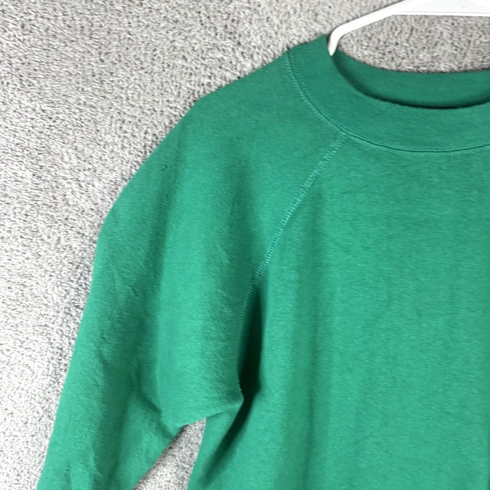 Vintage Solid Basic Sweatshirt Mens XL Green Fleece Crewneck Pullover Raglan USA Made Size US XL / EU 56 / 4 - 5 Thumbnail