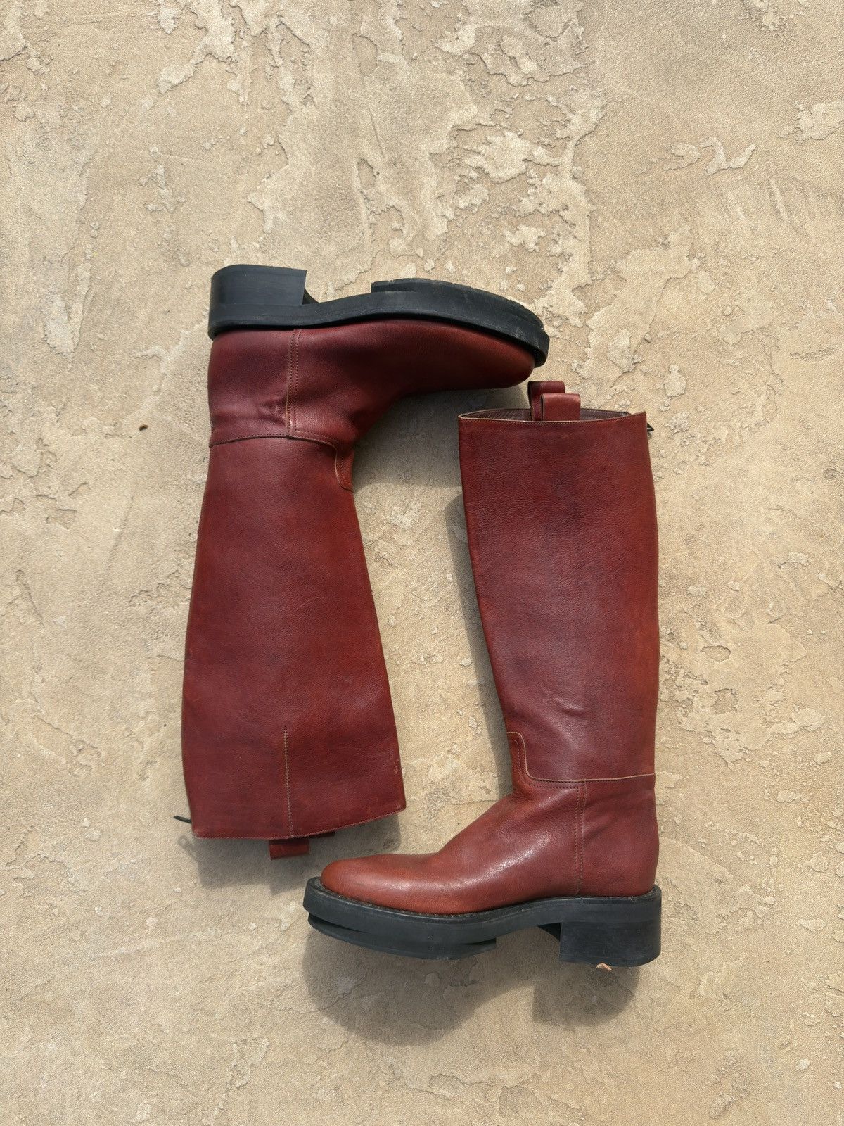 Ann Demeulemeester Ann demeluemeester red knee high riding boots Size US 7 / EU 40 - 2 Thumbnail