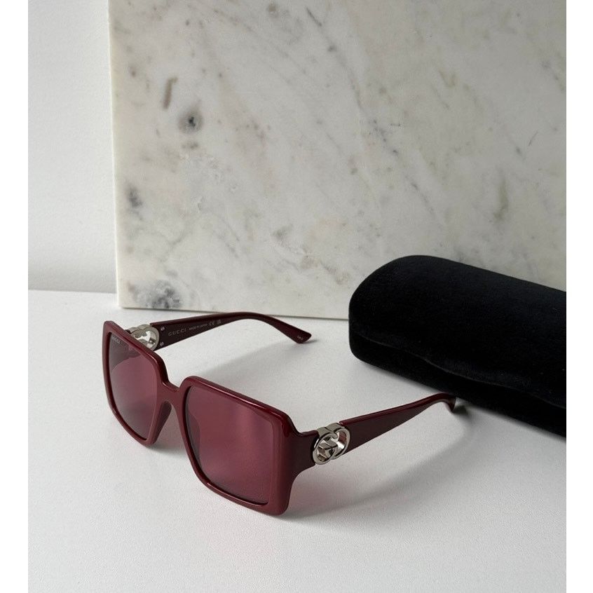 Gucci NEW Gucci GG1692S Burgundy Square Mirror Lens Sunglasses Size ONE SIZE - 1 Thumbnail