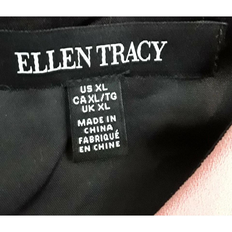 Ellen Tracy ELLEN TRACY Top Blouse XL Blush Pink Floral Front Black Back Size XL / US 12-14 / IT 48-50 - 9 Thumbnail