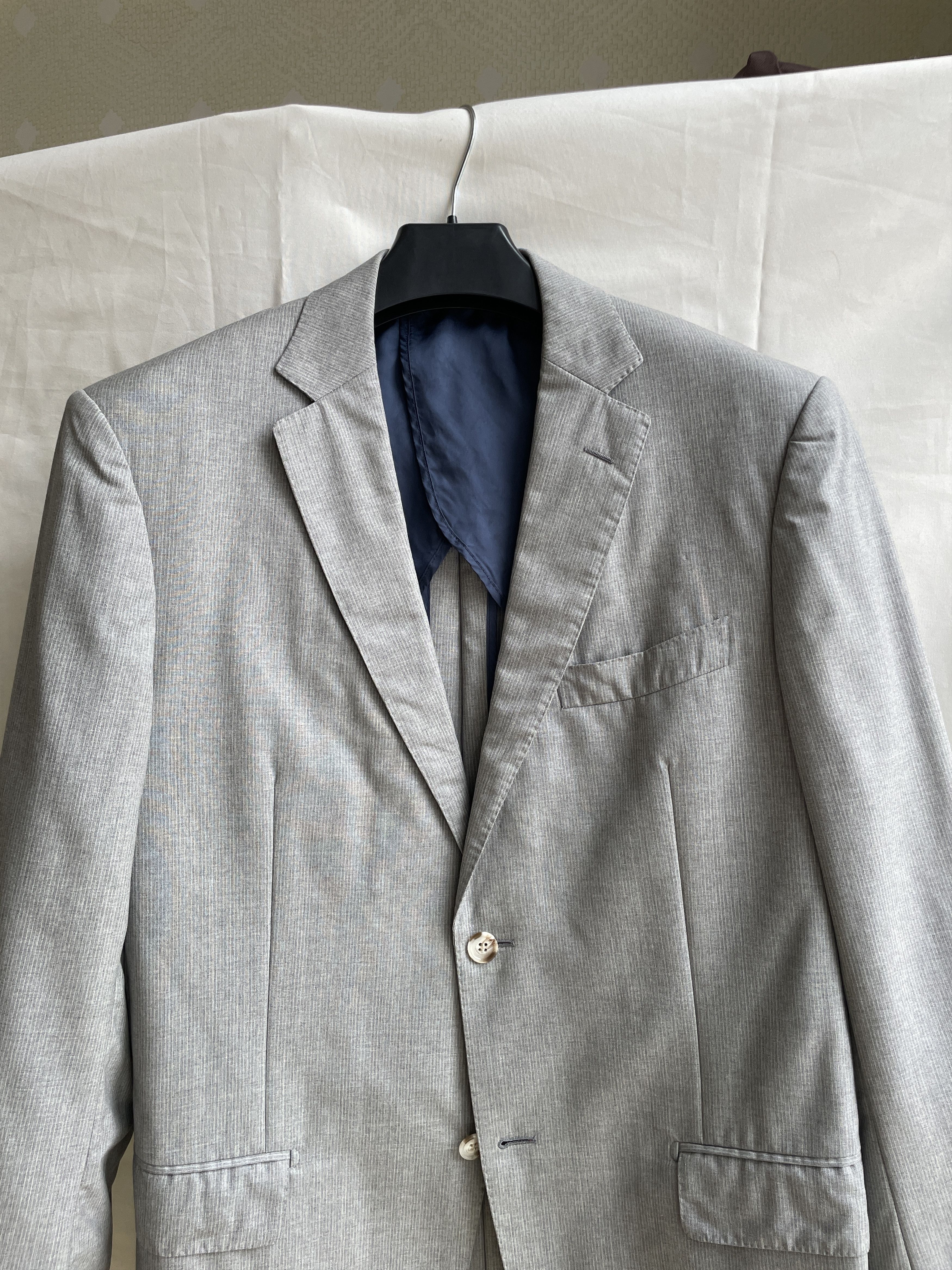 Suitsupply Suitsupply Unlined Pinstripe Gray Wool Blazer Size 42R - 4 Thumbnail