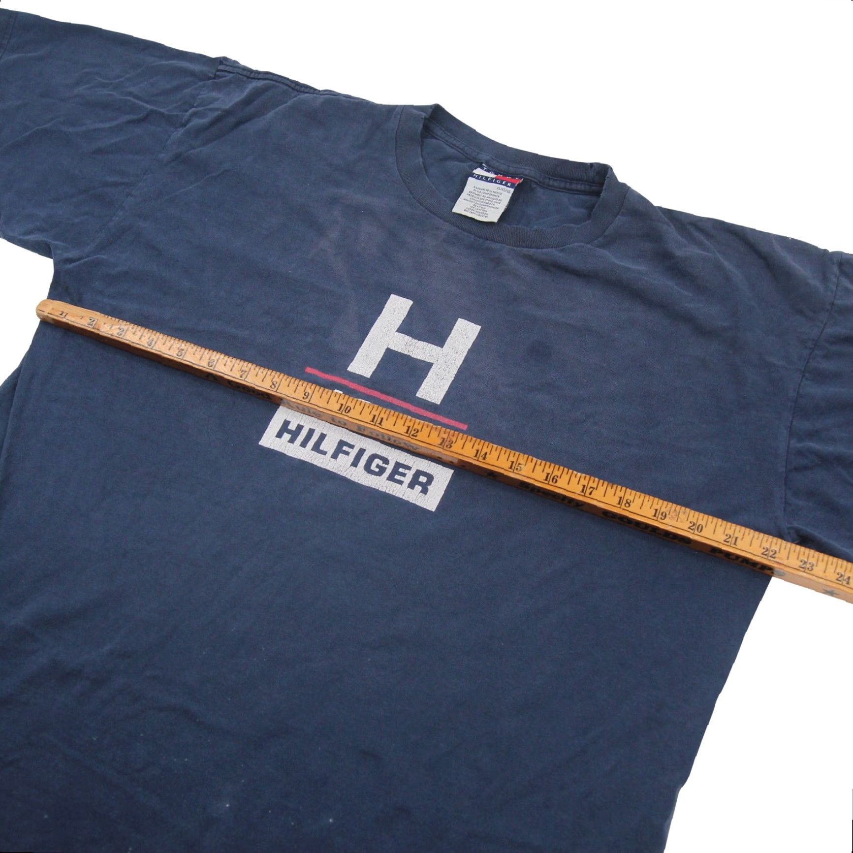 Tommy Hilfiger VINTAGE Tommy Hilfiger Distressed Spellout Graphic T Shirt Blue XL Mens 90s Size US XL / EU 56 / 4 - 5 Thumbnail