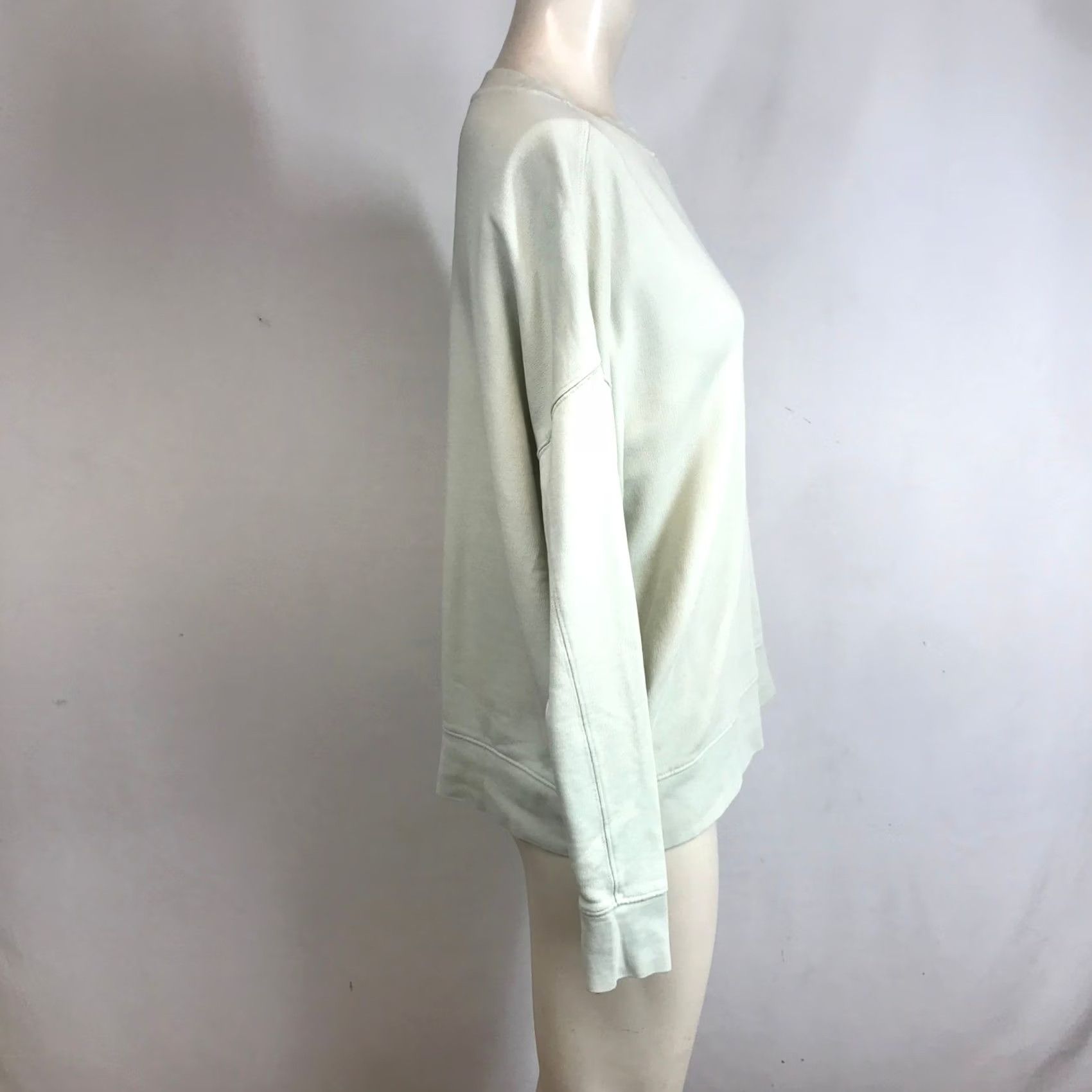 Vince Vince Womens Sweatshirt Crewneck Oversized Pale Sage Green Cotton French Terry S Size S / US 4 / IT 40 - 4 Thumbnail