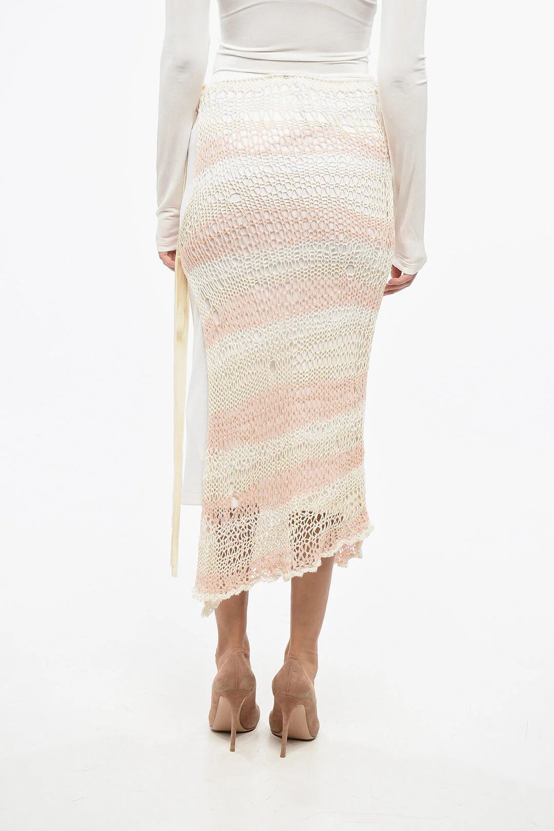 Max Mara og1mm0426 Double-Fabric Skirt in Pink Size 26" / US 2 / IT 38 - 2 Thumbnail