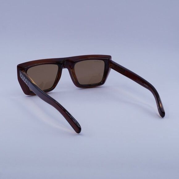 Gucci Gucci GG1723S 002 Sunglasses Transparent Brown Square Frame Size ONE SIZE - 6 Thumbnail