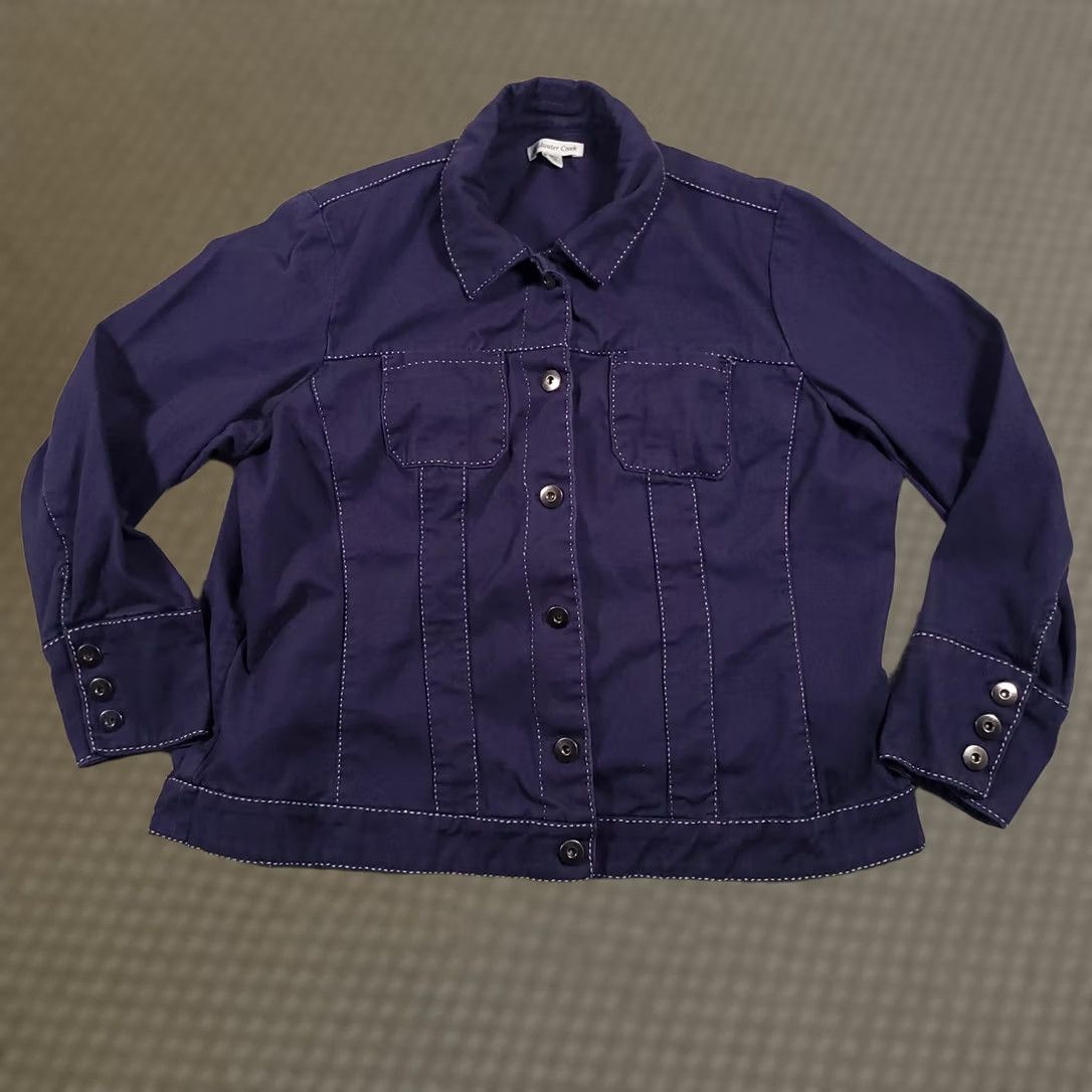 Coldwater Creek Coldwater Creek Denim Jacket Women's 20 Blue Contrasting White Pick Stitch Jacket Women Plus Size 20 Blue Stitching Pockets Modern Casual Size 3XL / US 20-22 - 1 Thumbnail