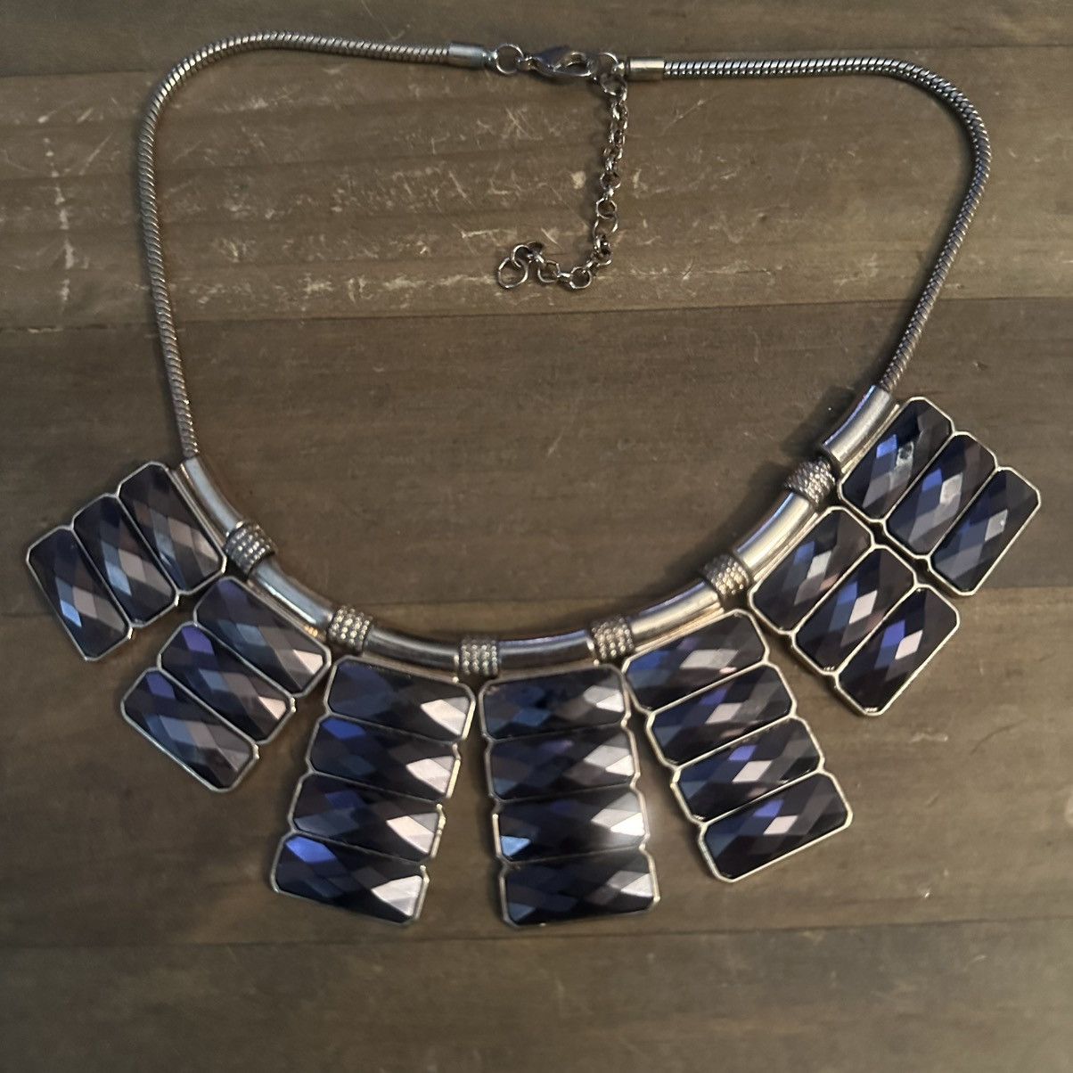 Other Gold tone faceted tiles statement bib necklace Size ONE SIZE - 2 Thumbnail