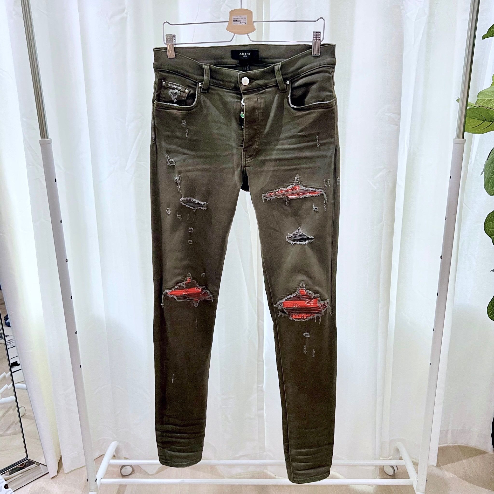 Amiri Mx1 Ultrasuede Jeans Lime Green/Grey | Grailed