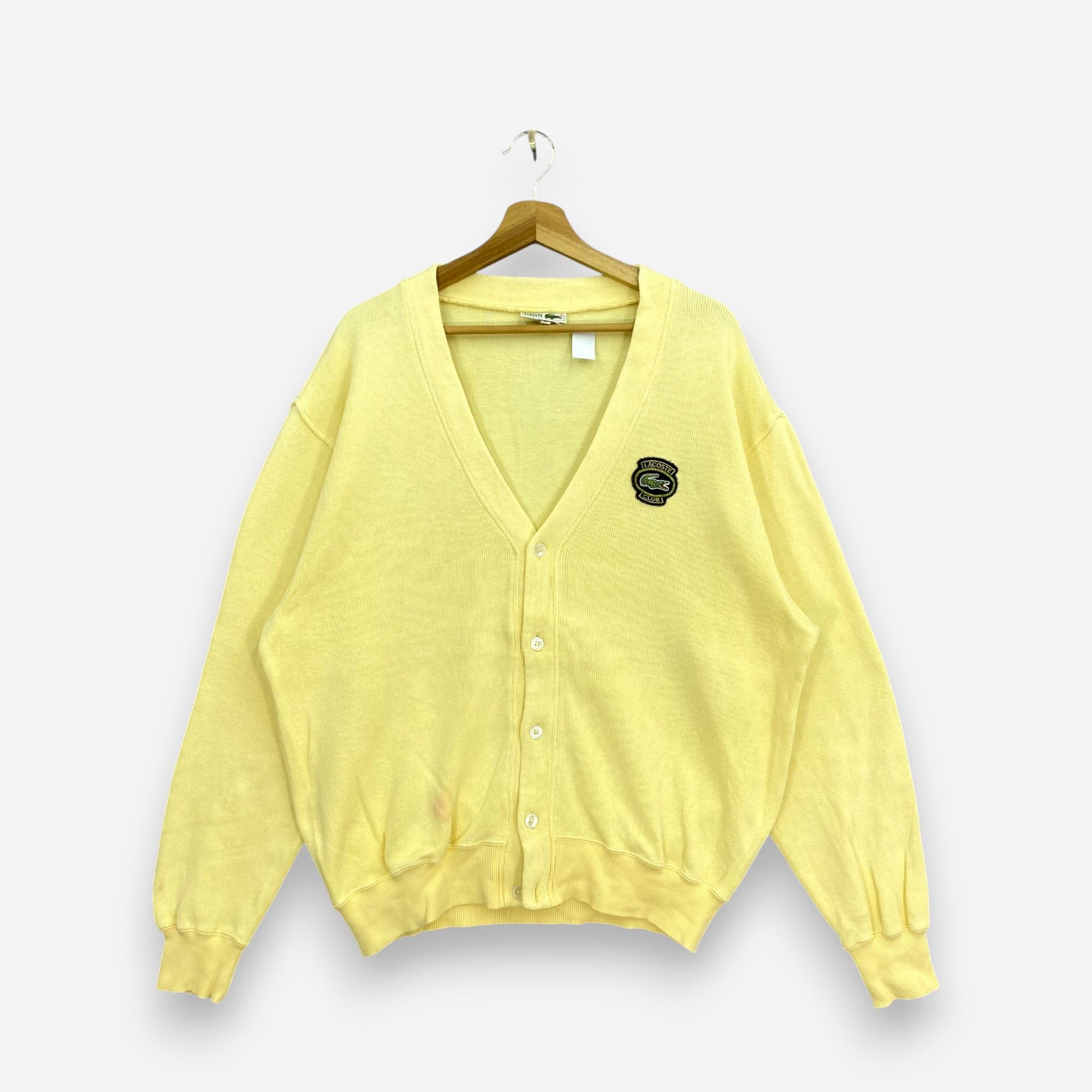 Lacoste Vintage 90s Lacoste Ribbed Knit Cardigan V-Neck Sweater Size US M / EU 48-50 / 2 - 1 Thumbnail