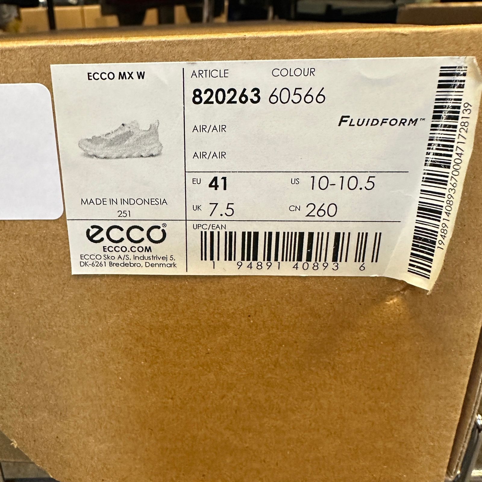 Ecco ECCO WOMEN'S 41 MX LOW BREATHRU WHITE BLUE LOW TOP SNEAKER Size US 10.5 / IT 40.5 - 5 Thumbnail