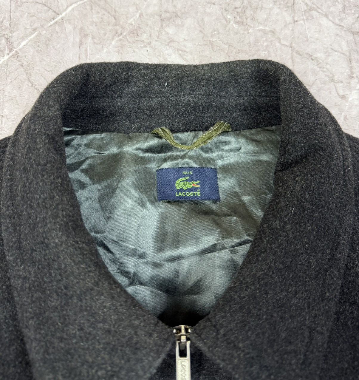 Lacoste Vintage Lacoste Black Wool Coat Jacket Size US XL / EU 56 / 4 - 4 Thumbnail