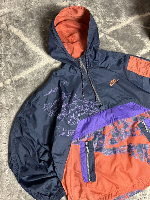 Nike 90s Nike Vintage Nylon Anorak Full Print Oversize Jacket