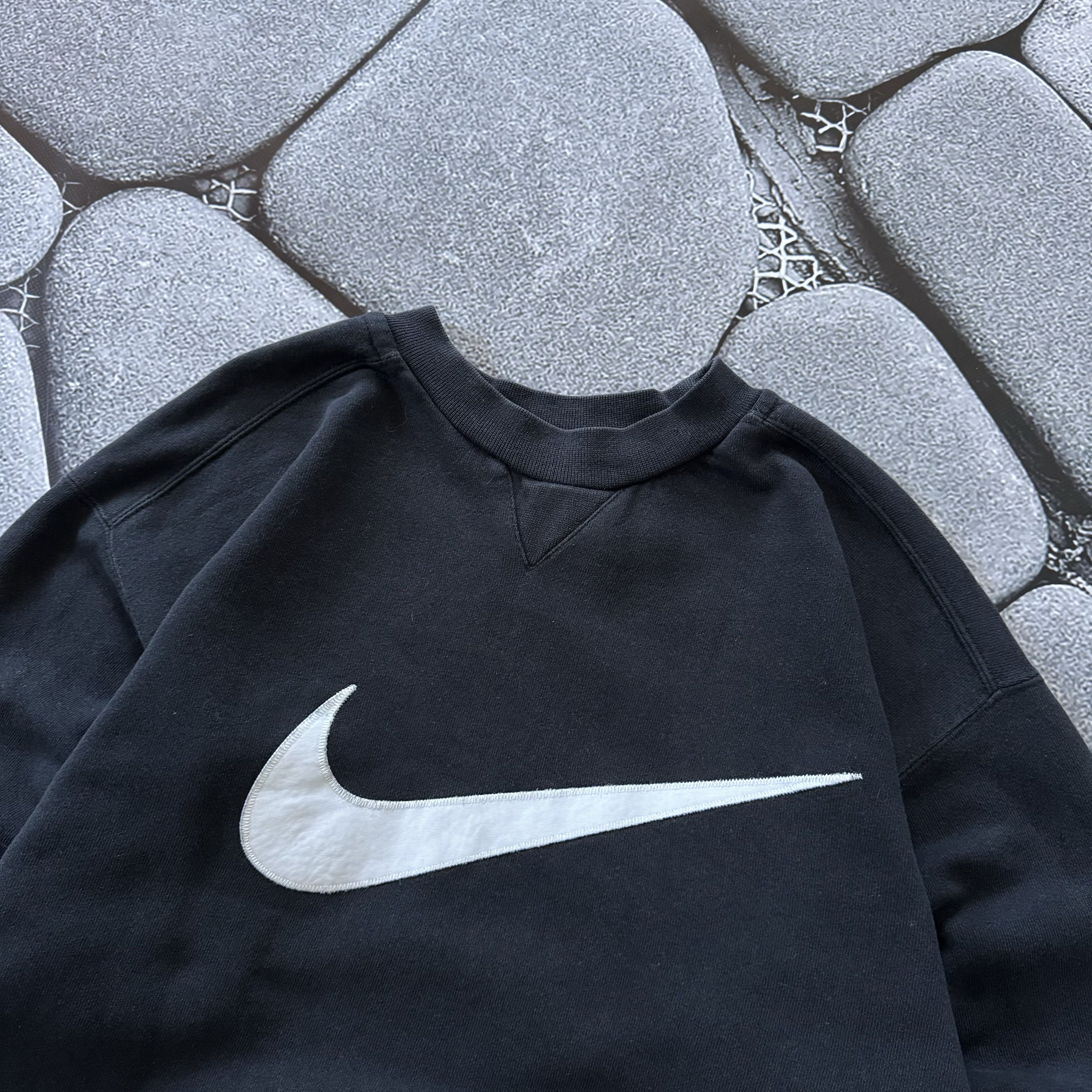 Nike × Vintage NIKE VINTAGE BIG SWOOSH DISTRESSED SWEATSHIRT Y2K Size US S / EU 44-46 / 1 - 3 Thumbnail