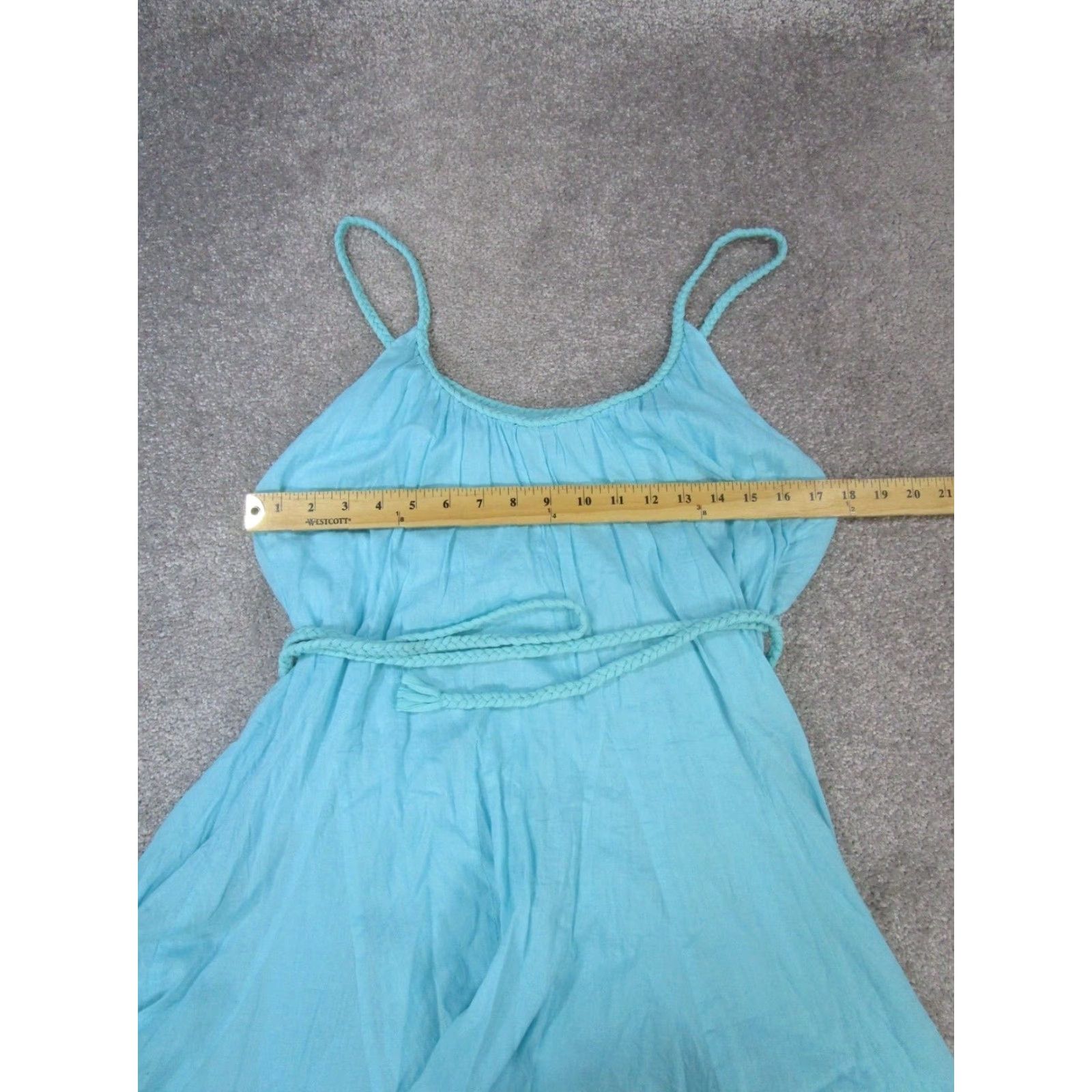 Alice + Olivia Alice + Olivia Dress Womens 10 Blue Wrap Sleeveless Round Neck Short A-Line 100% Cotton Casual Party/Wedding/ Cocktail Womens Size L / US 10 / IT 46 - 5 Thumbnail
