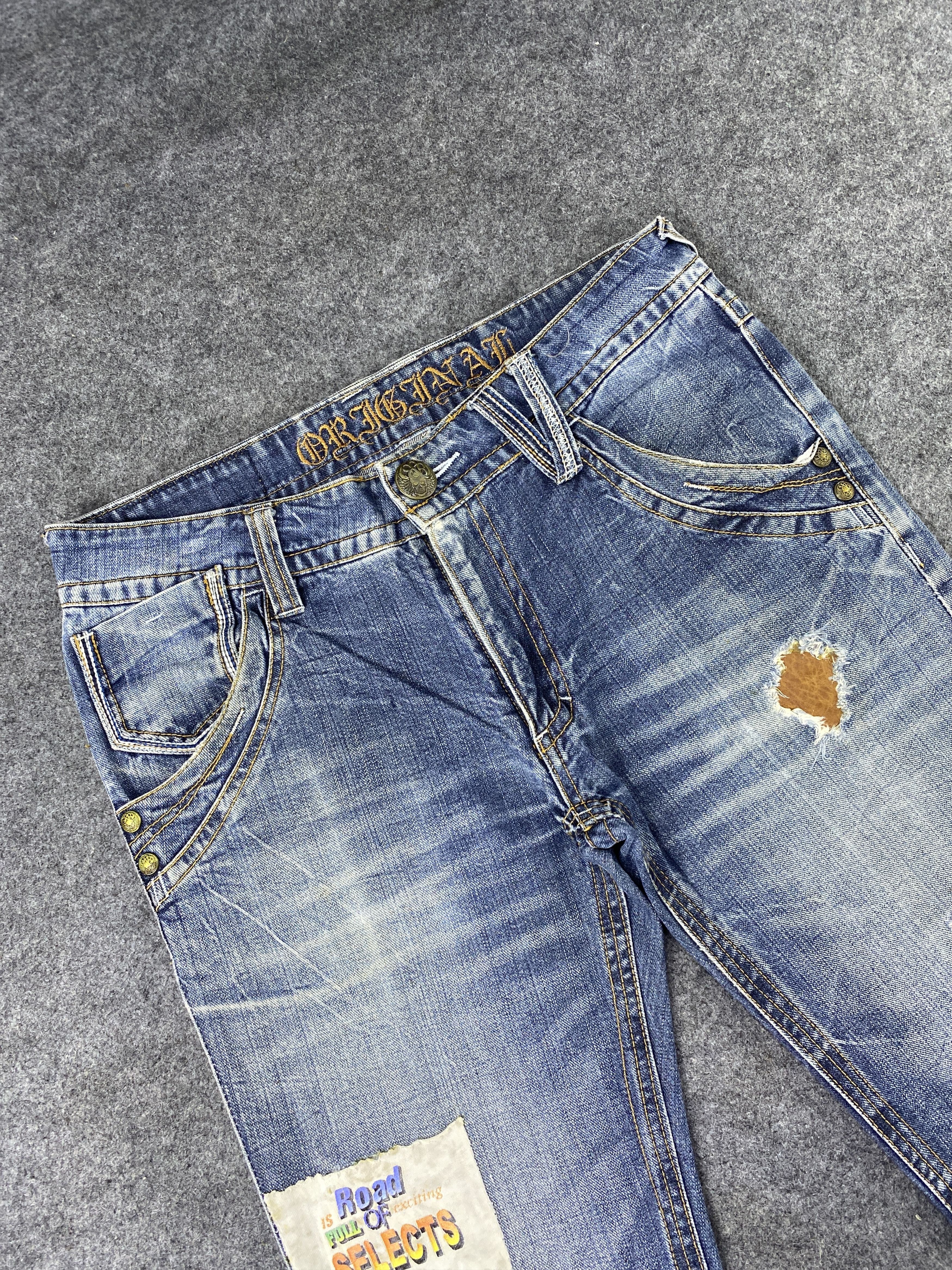 Japanese Brand Japanese Brand Distress Blue Wash Flare Jeans - J979 Size US 33 - 5 Thumbnail