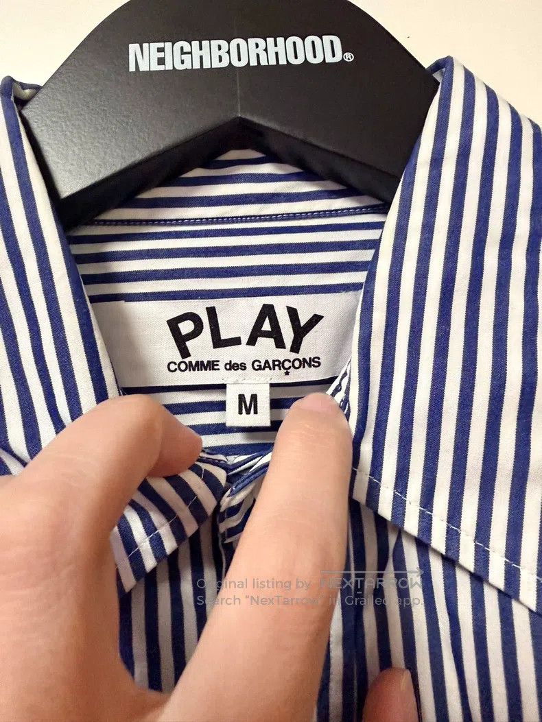 Comme des Garcons Comme Des Garcons Blue and white striped shirt Size M / US 6-8 / IT 42-44 - 2 Thumbnail