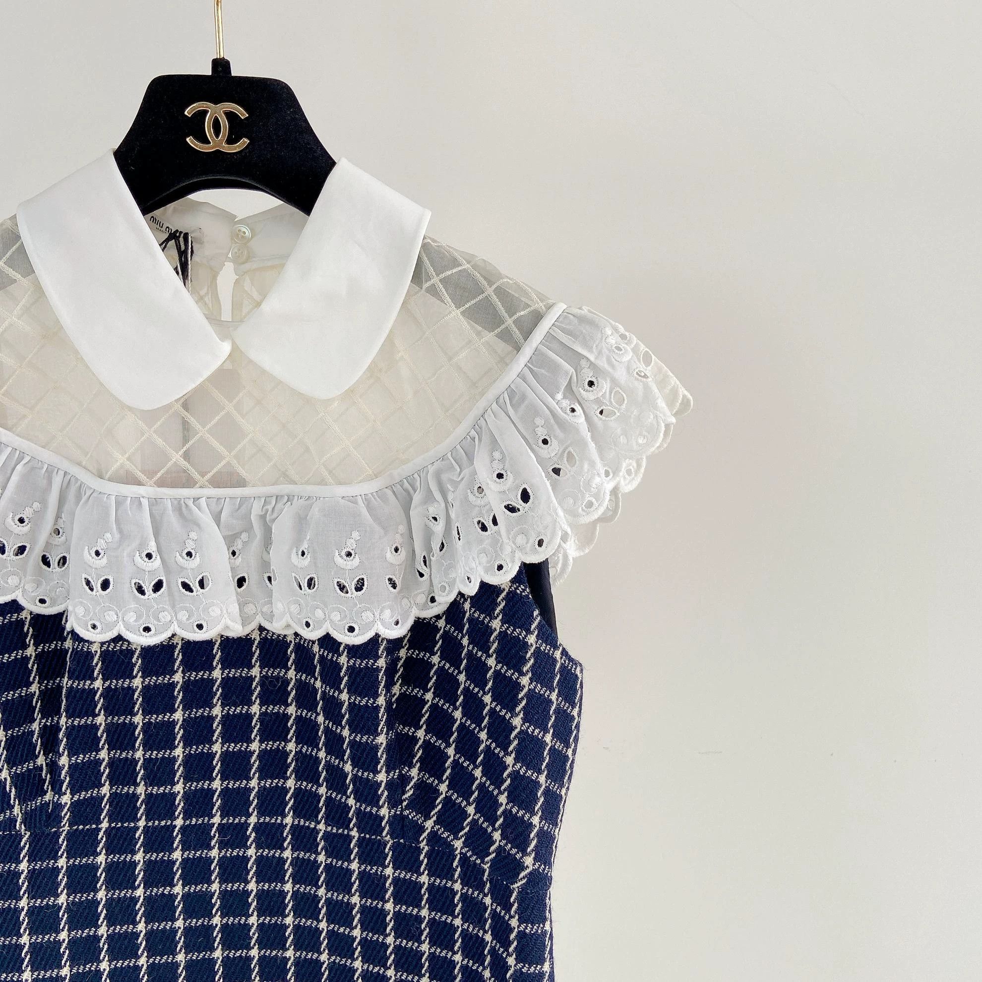 Miu Miu MIUMIU lace check dress 40 with tags Size S / US 4 / IT 40 - 5 Thumbnail