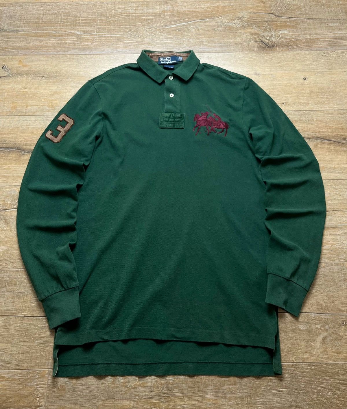 Polo Ralph Lauren 90S RALPH LAUREN RUGBY JERSEY WITH LEATHER INSERTS #3 Size US L / EU 52-54 / 3 - 1 Thumbnail