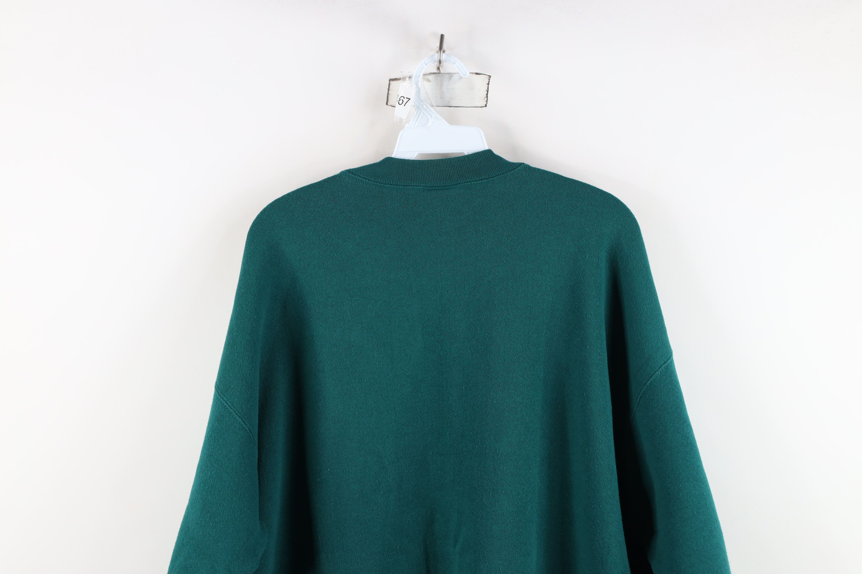 Vintage Vintage 90s Streetwear Blank Crewneck Sweatshirt Green Size US L / EU 52-54 / 3 - 13 Thumbnail