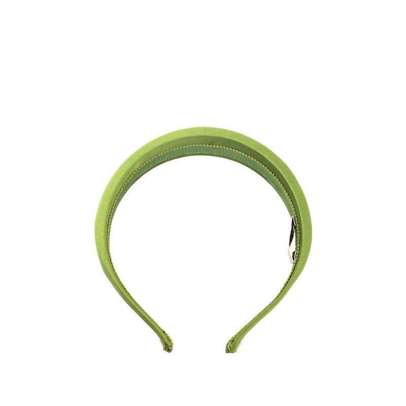 image of Prada Wide Silk Headband in Green, Women's
