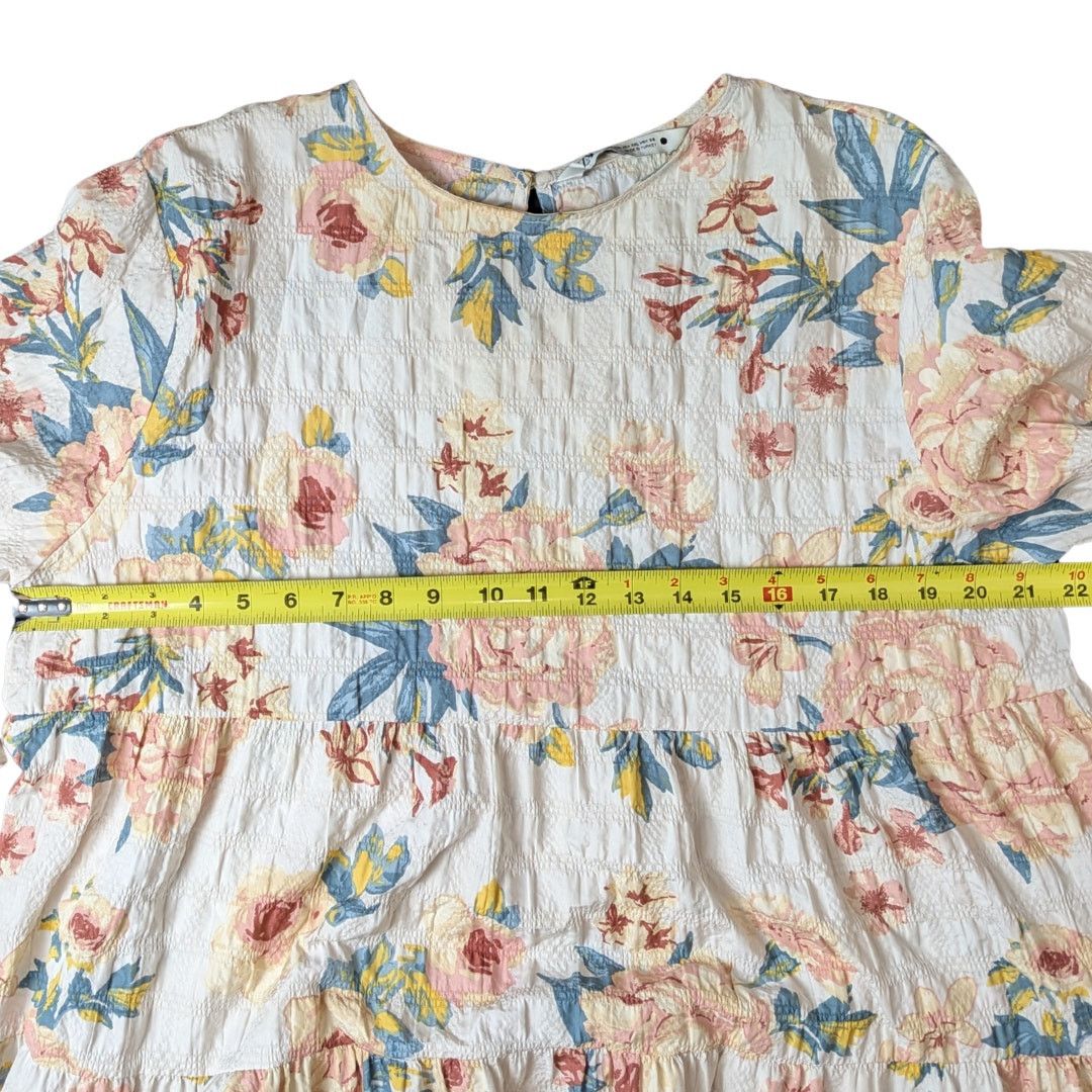 Zara Zara Pastel Floral Tiered Babydoll Dress | Women's XXL Size XXL / US 16-18 / IT 52-54 - 5 Thumbnail