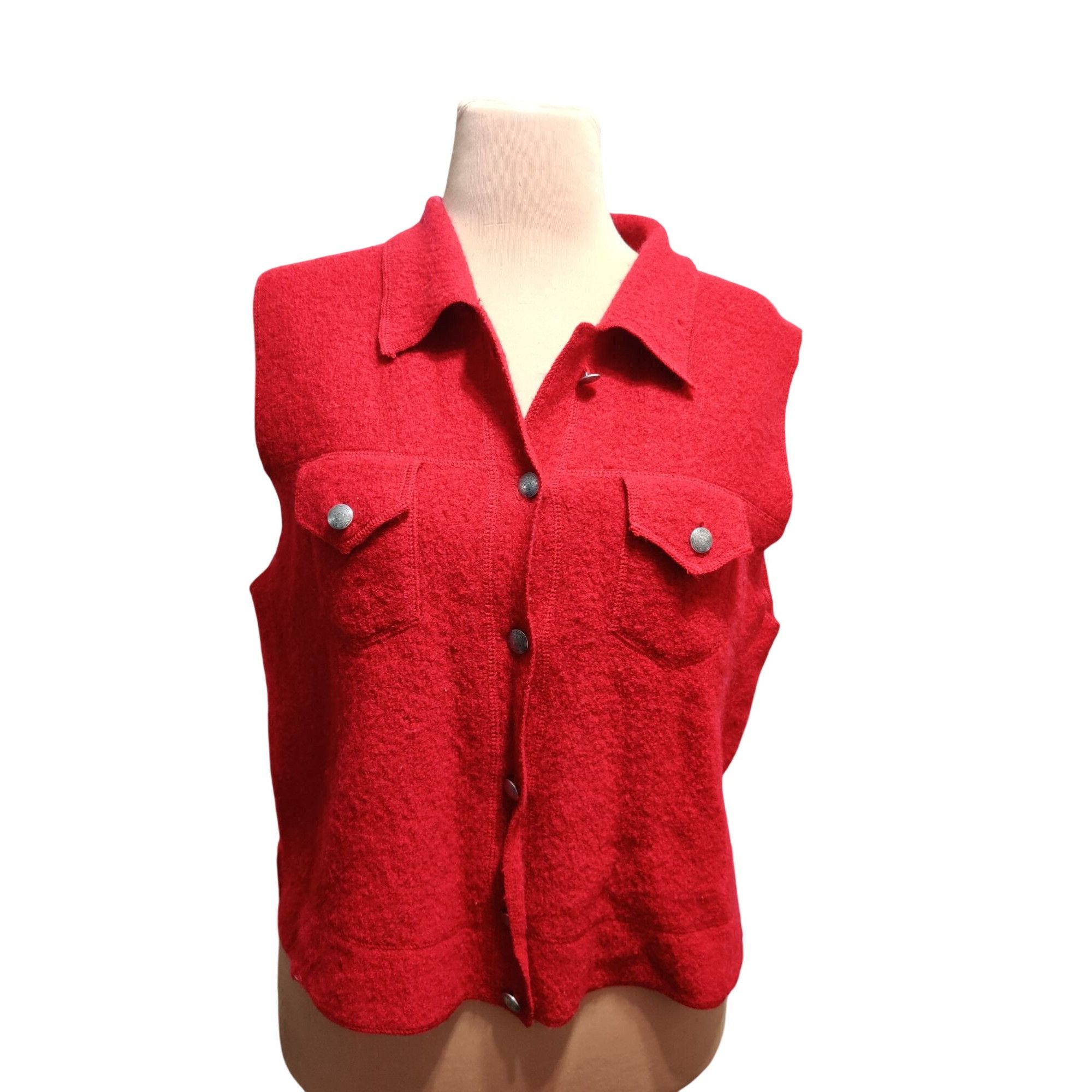 Great Northwest Vintage Great Northwest XL Red Wool Vest Button Front Wester Size XL / US 12-14 / IT 48-50 - 13 Thumbnail