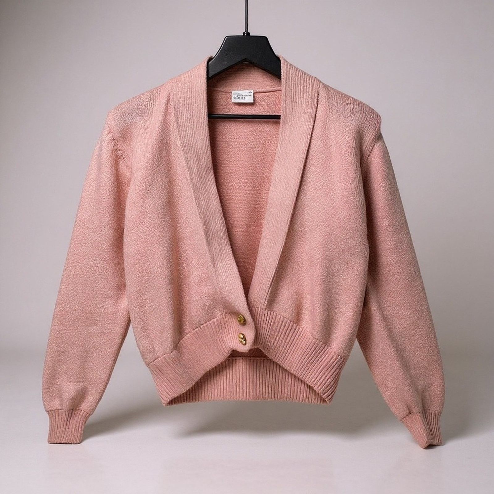 Vintage Nancy Knits Vintage Pink Cardigan Sweater Rayon Small 80's Size S / US 4 / IT 40 - 1 Thumbnail
