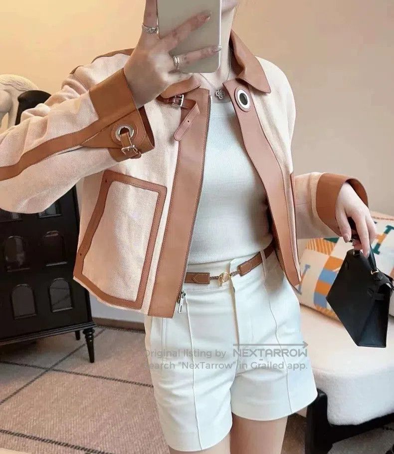 Hermes Hermes Patchwork Leather Jacket - Women's Size XS / US 0-2 / IT 36-38 - 1 Thumbnail