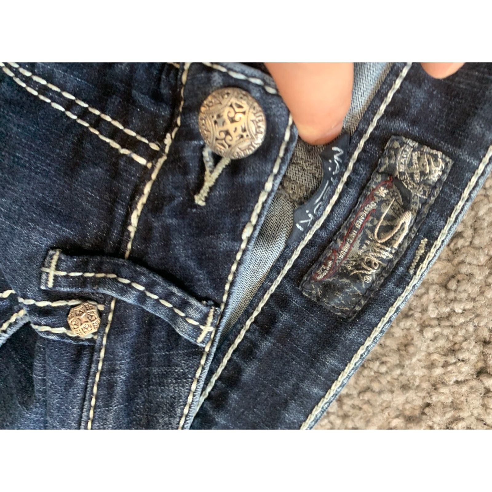 Silver Jeans Co. Silver Jeans Natsuki Sharp Unique Pockets Women's Size 30x26 Denim Blue Cotton Blend Jeans Size 30" / US 8 / IT 44 - 6 Thumbnail