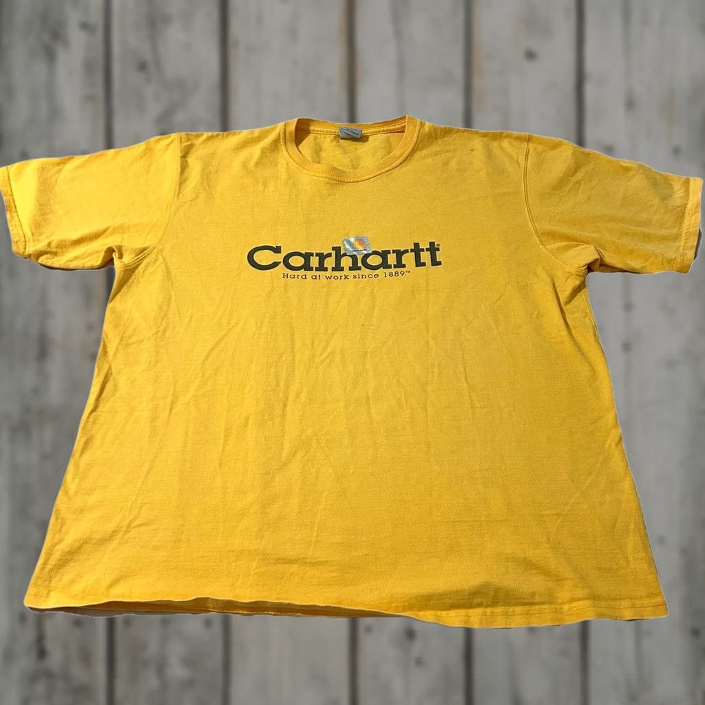 Carhartt VINTAGE Carhartt Spellout Shirt Workwear Yellow L Mens T-Shirt Y2K Size Large Size US L / EU 52-54 / 3 - 1 Thumbnail