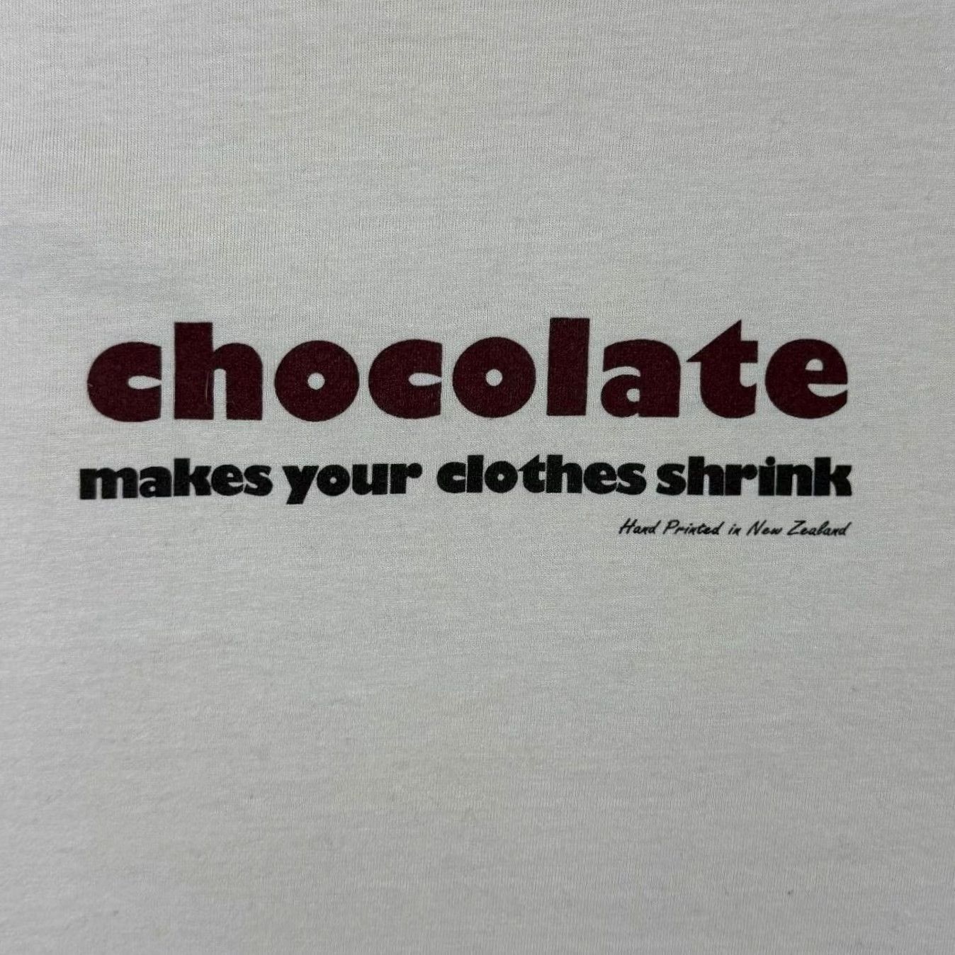 Vintage VINTAGE T-Shirt Men Large Beige Cream Graphic Slogan Chocolate Makes Your Clothes Shrink Size US L / EU 52-54 / 3 - 5 Thumbnail