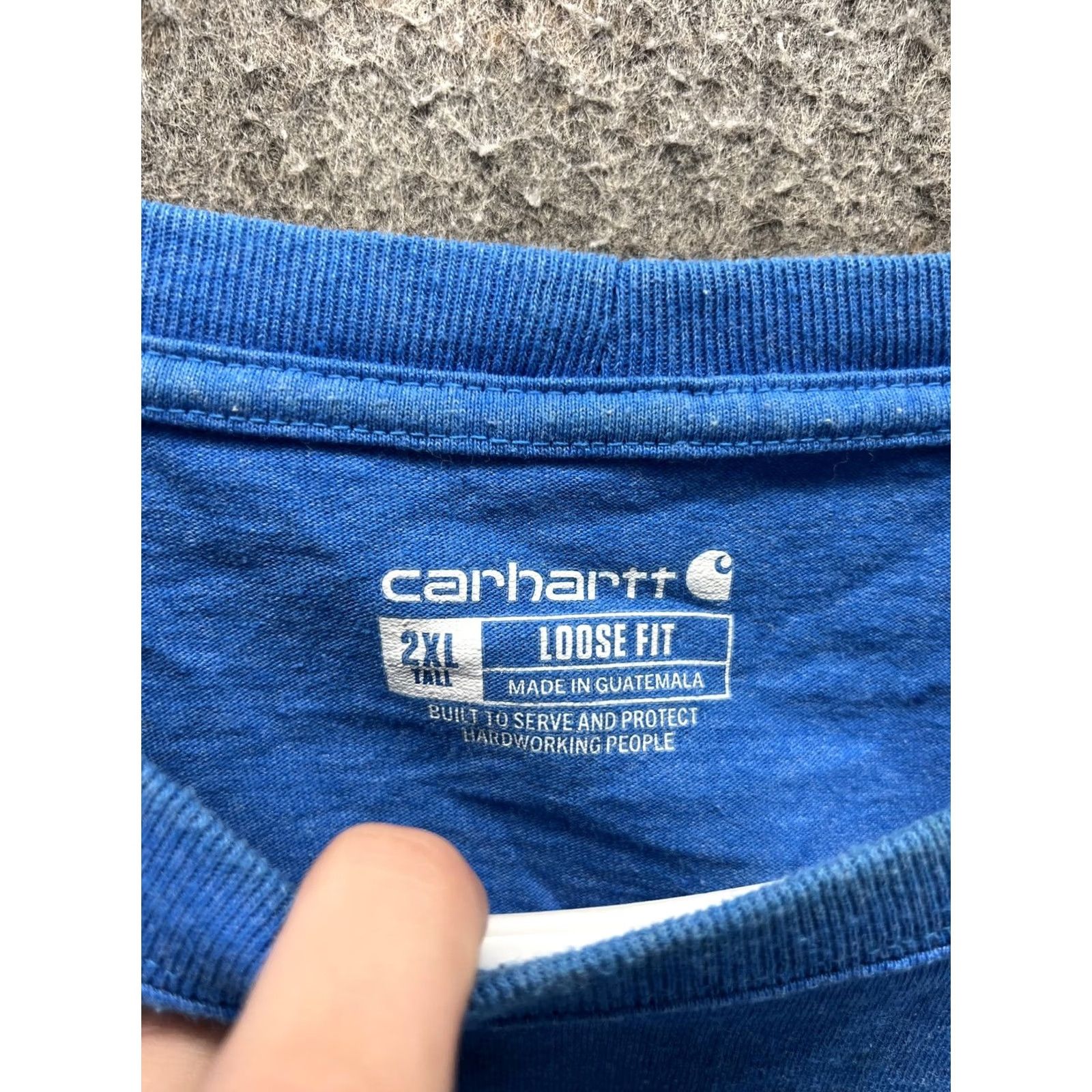 Carhartt Carhartt Shirt Mens 2XLT Blue K87 Pocket Tee Loose Fit Workwear Tagless Short Sleeve Crew Neck Size US XXL / EU 58 / 5 - 4 Thumbnail
