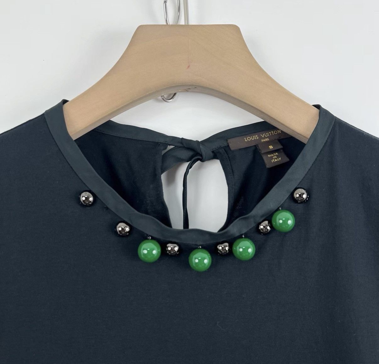 Louis Vuitton Louis Vuitton Navy Blue Beaded Crew Neck Short Sleeve K12 Size US S / EU 44-46 / 1 - 3 Thumbnail