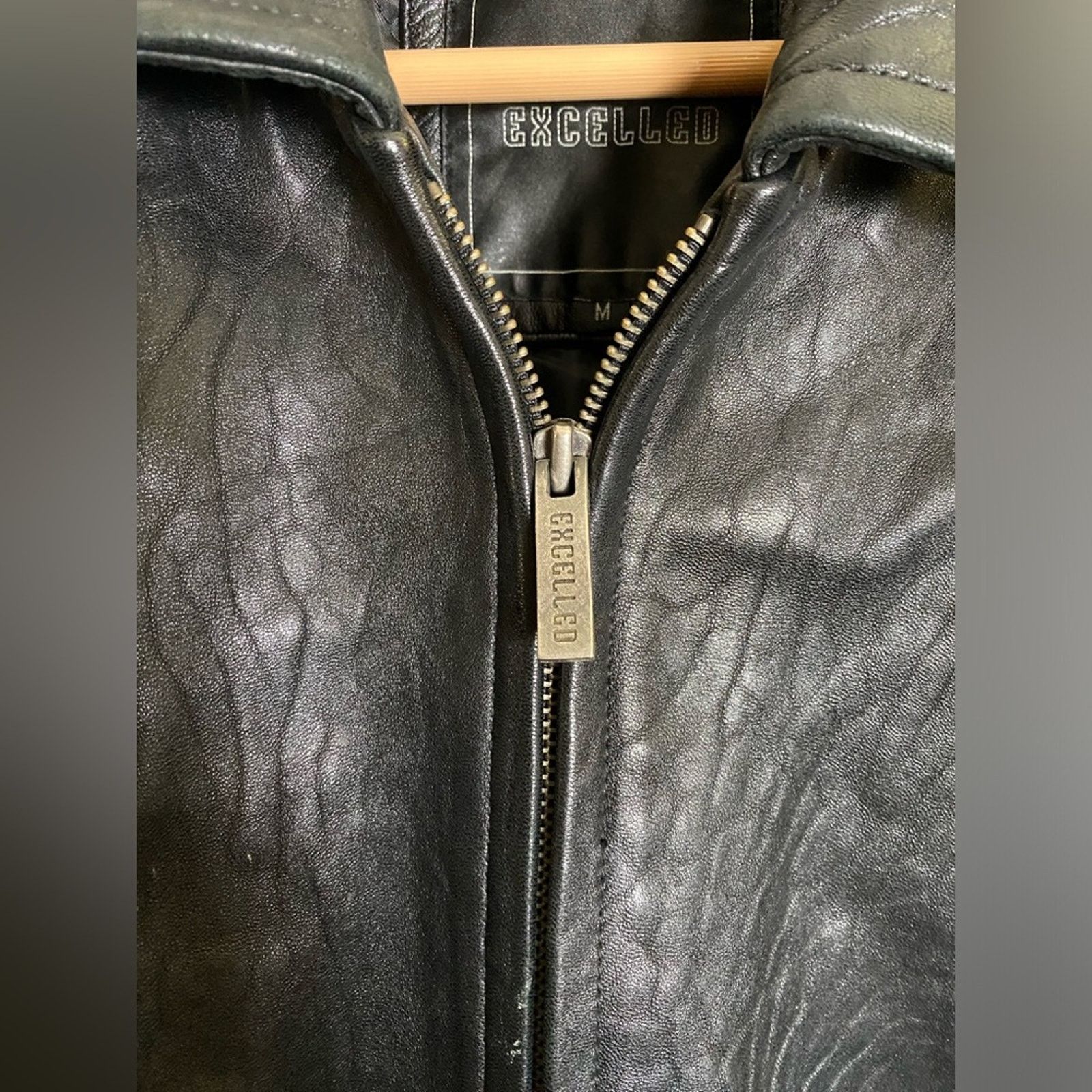 Excelled Excelled Vintage Genuine Leather Bomber Short Jacket Black M Size US M / EU 48-50 / 2 - 5 Thumbnail