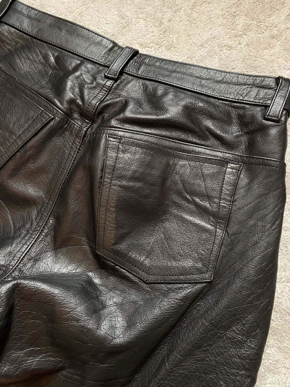 If Six Was Nine Black Leather Opium Vintage Pants 100% real leather Size US 35 - 5 Thumbnail