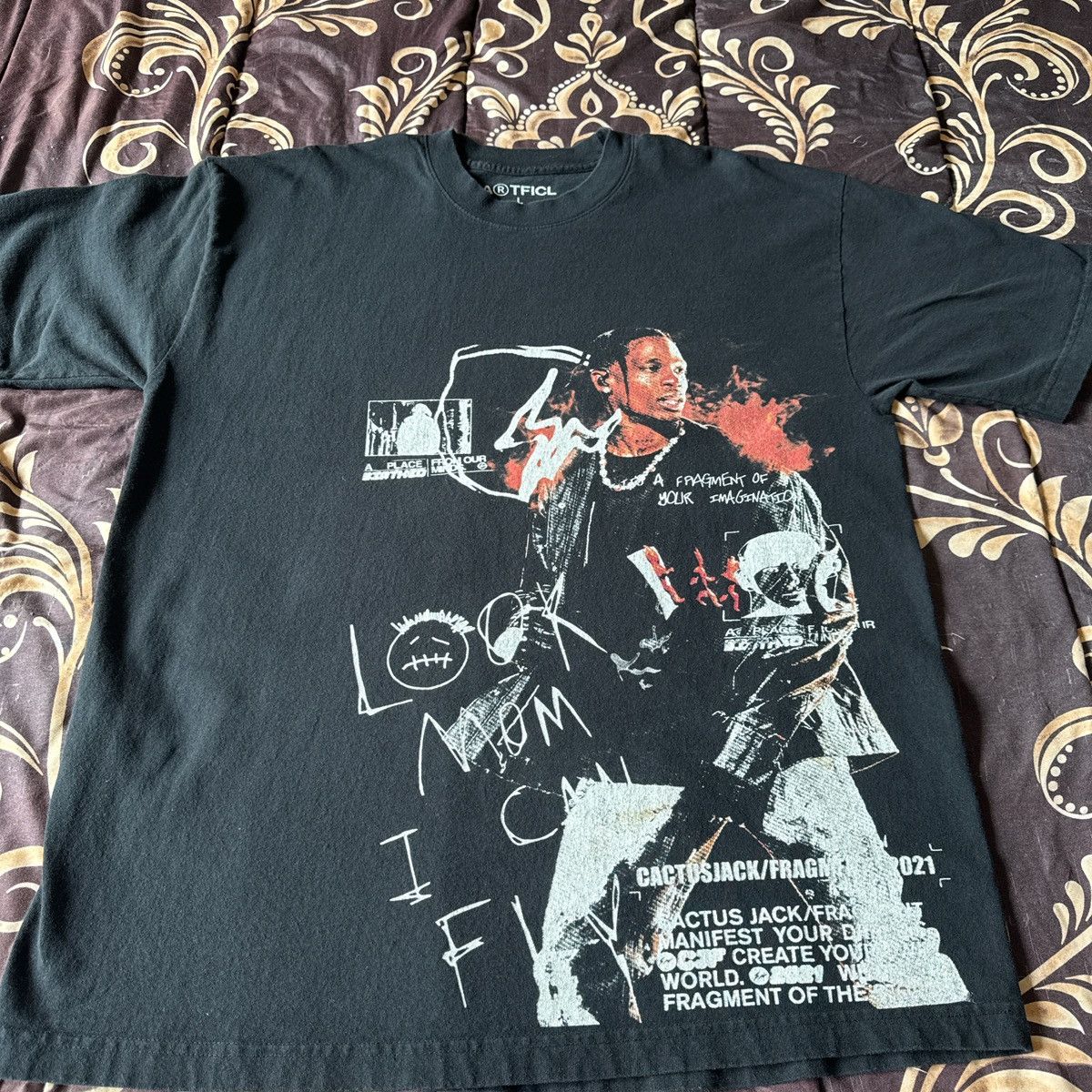 Los Angeles Apparel Artficl Travis Scott Streetwear Oversized Screenprinted Tee Size US L / EU 52-54 / 3 - 1 Thumbnail