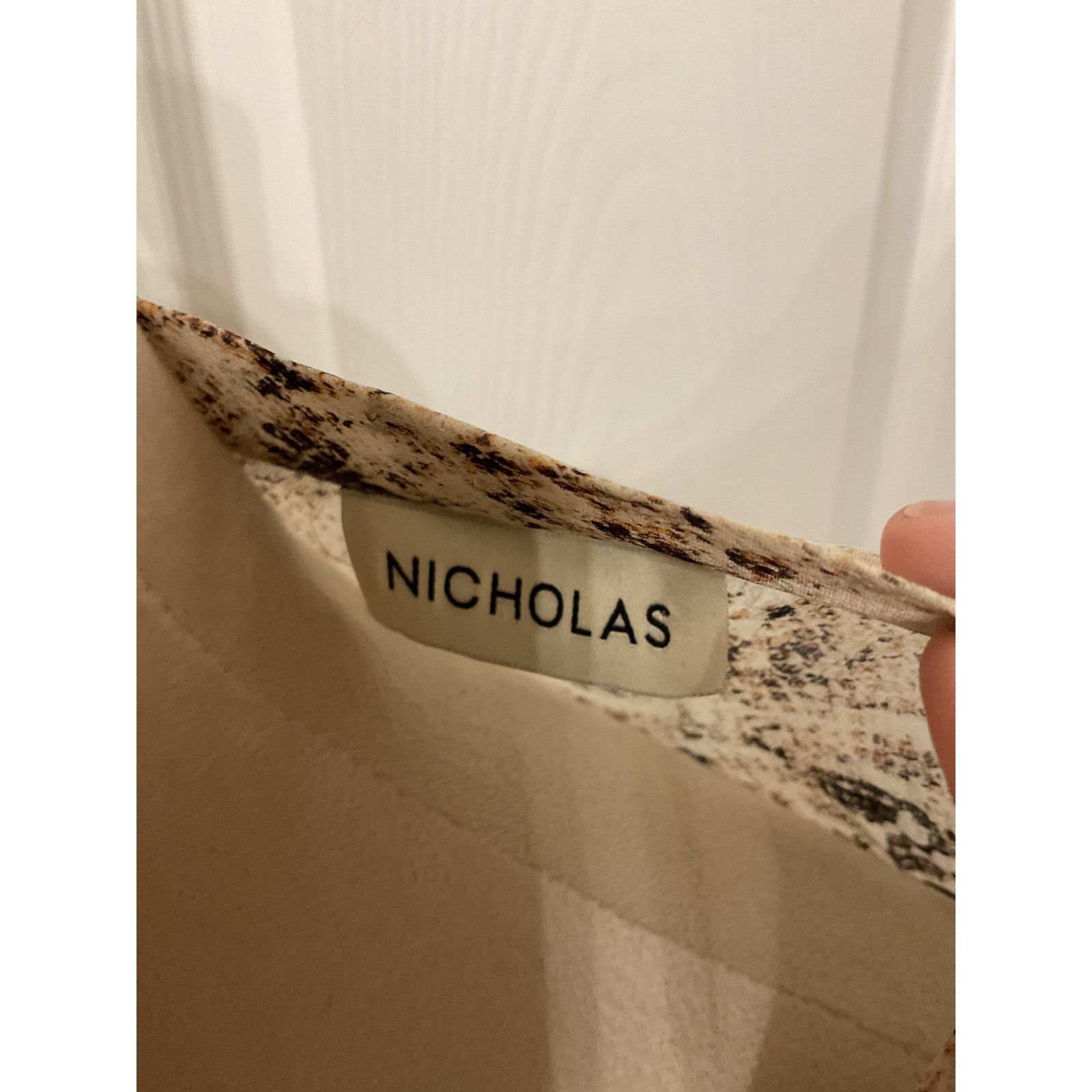 NICHOLAS Nicholas 100% Silk Snakeskin Semi-Sheer Tie-Front Dress, OS Size ONE SIZE - 7 Thumbnail