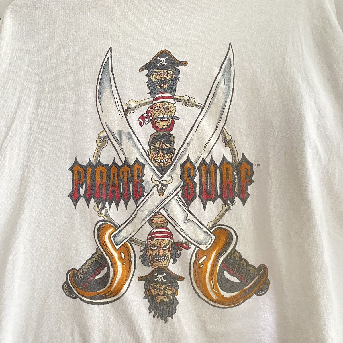 Vintage Thrashed Vintage 90s Pirate Surf ERD GRUNGE GRAIL OG TEE Size US XL / EU 56 / 4 - 3 Thumbnail