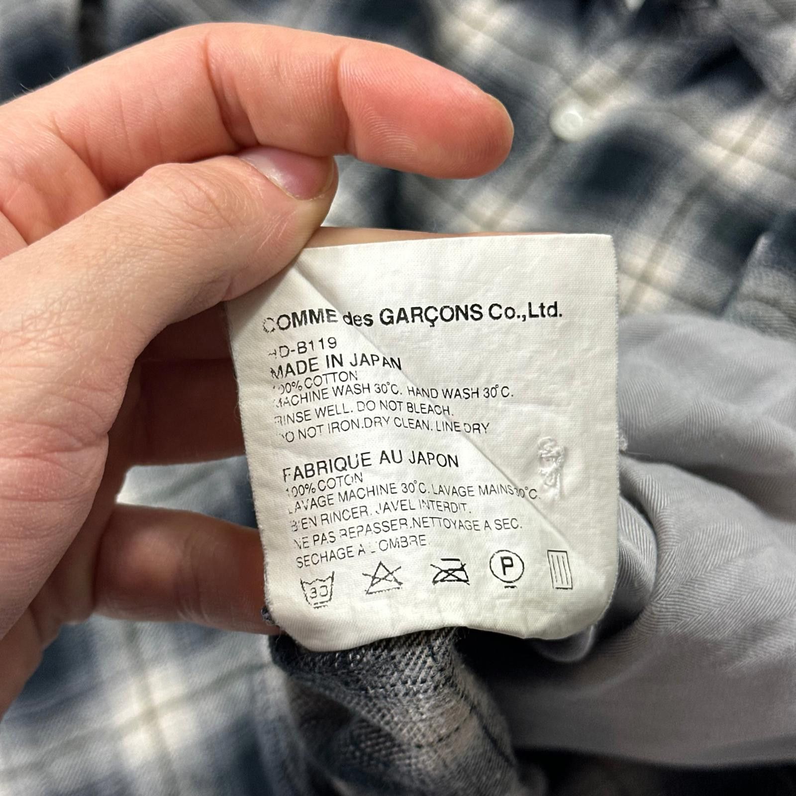 Comme des Garcons Comme Des Garçons Homme 2009 Shadow Plaid Panelled Shirt S/M Size US S / EU 44-46 / 1 - 7 Thumbnail