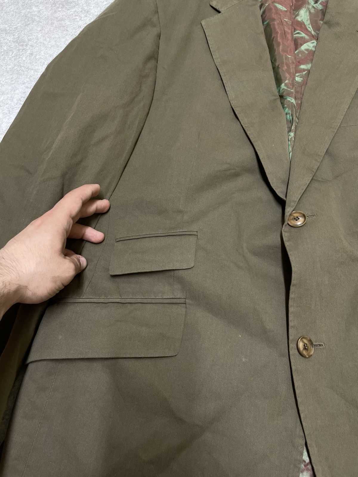 Burberry × Burberry Prorsum Khaki Y2K Burberry Blazer Jacket LGB Opium Style Size 50L - 5 Thumbnail