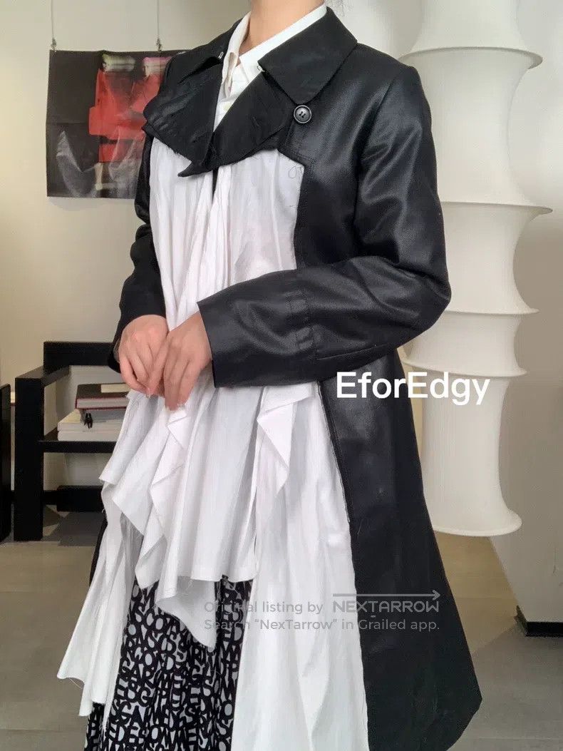Comme Des Garcons Cut-out faux leather long coat