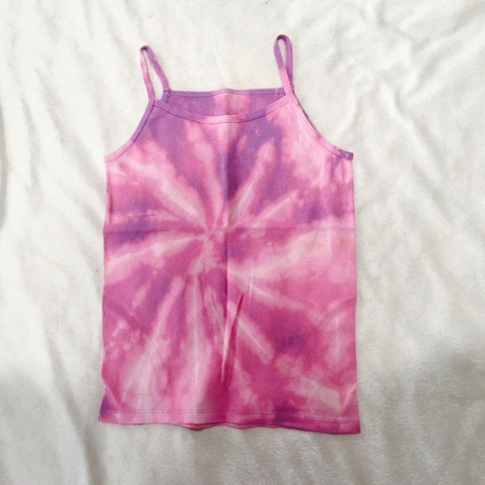 Other Dyes by MacKay Pink & Purple Tie-Dye Cami Tank | Sz YL Size XS / US 0-2 / IT 36-38 - 3 Thumbnail