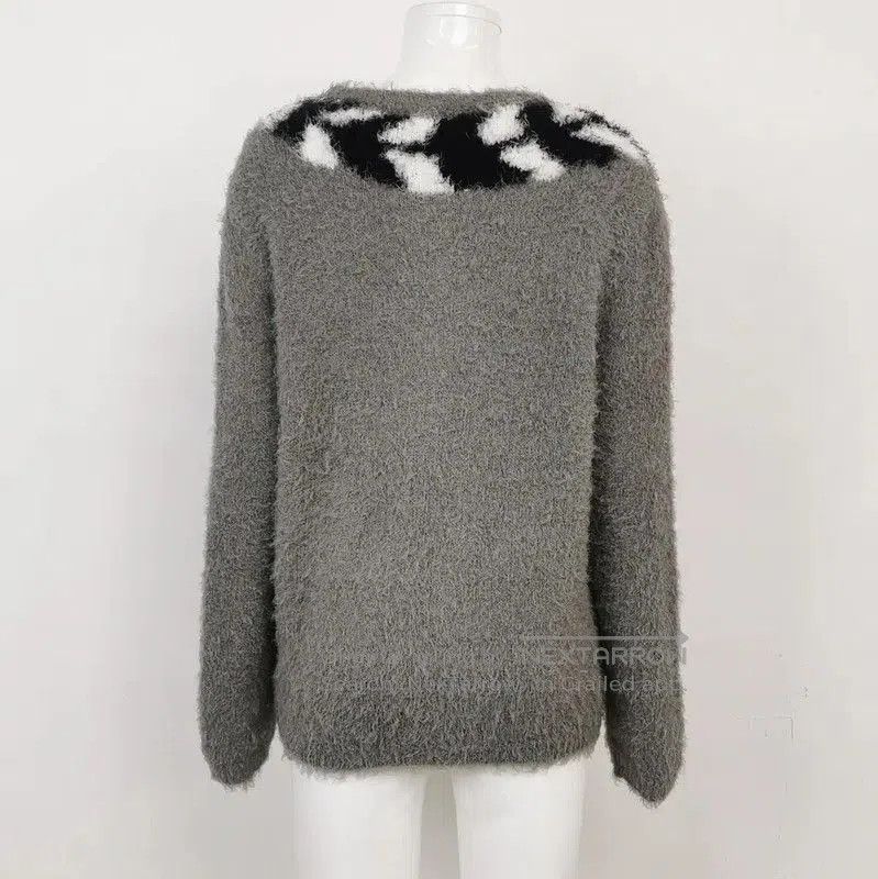 Max Mara MaxMara Gray Cotton Blend Pullover Sweater . Size XL / US 12-14 / IT 48-50 - 2 Thumbnail