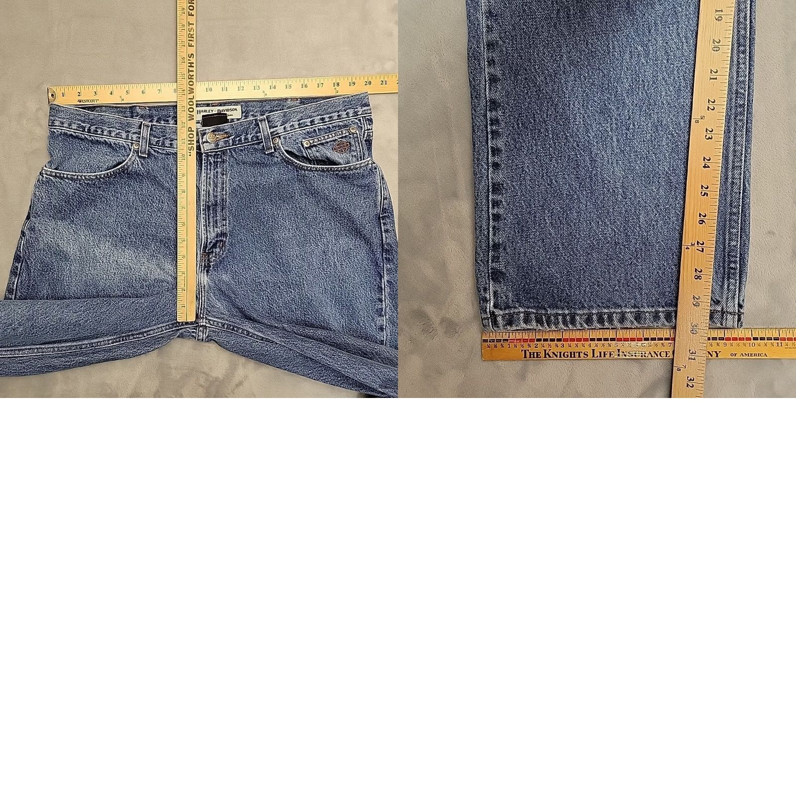 Harley Davidson Harley-Davidson Jeans Men 40x30 Blue Denim Relaxed Fit Faded Work Casual Comfort Jeans Mens 40 Blue Denim 5-Pocket Design Belt Loops Denim Cotton Zip Size US 40 / EU 56 - 9 Thumbnail