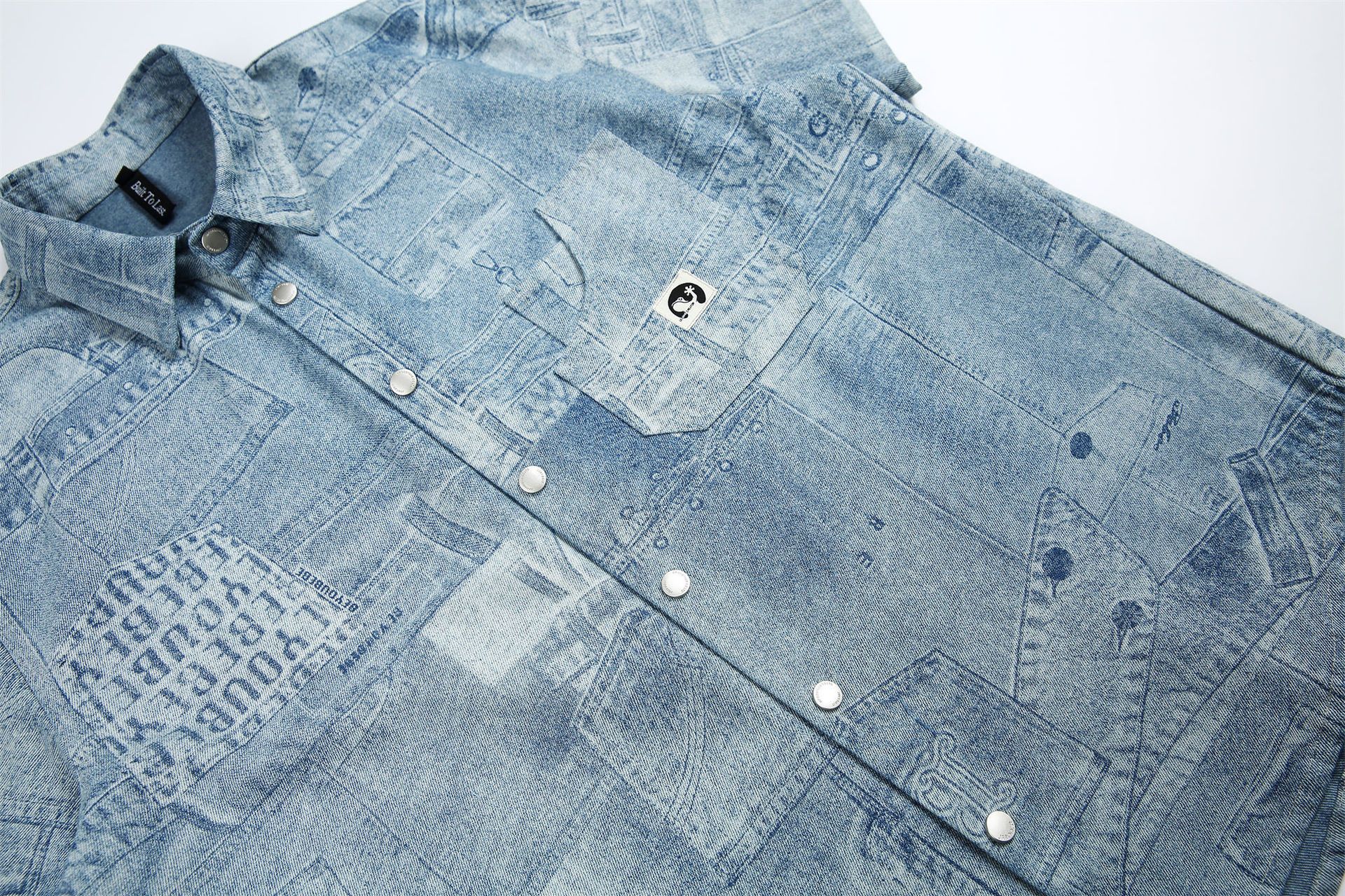Japanese Brand × Vintage Vintage washed stitching loose casual denim shirt Size US M / EU 48-50 / 2 - 4 Thumbnail