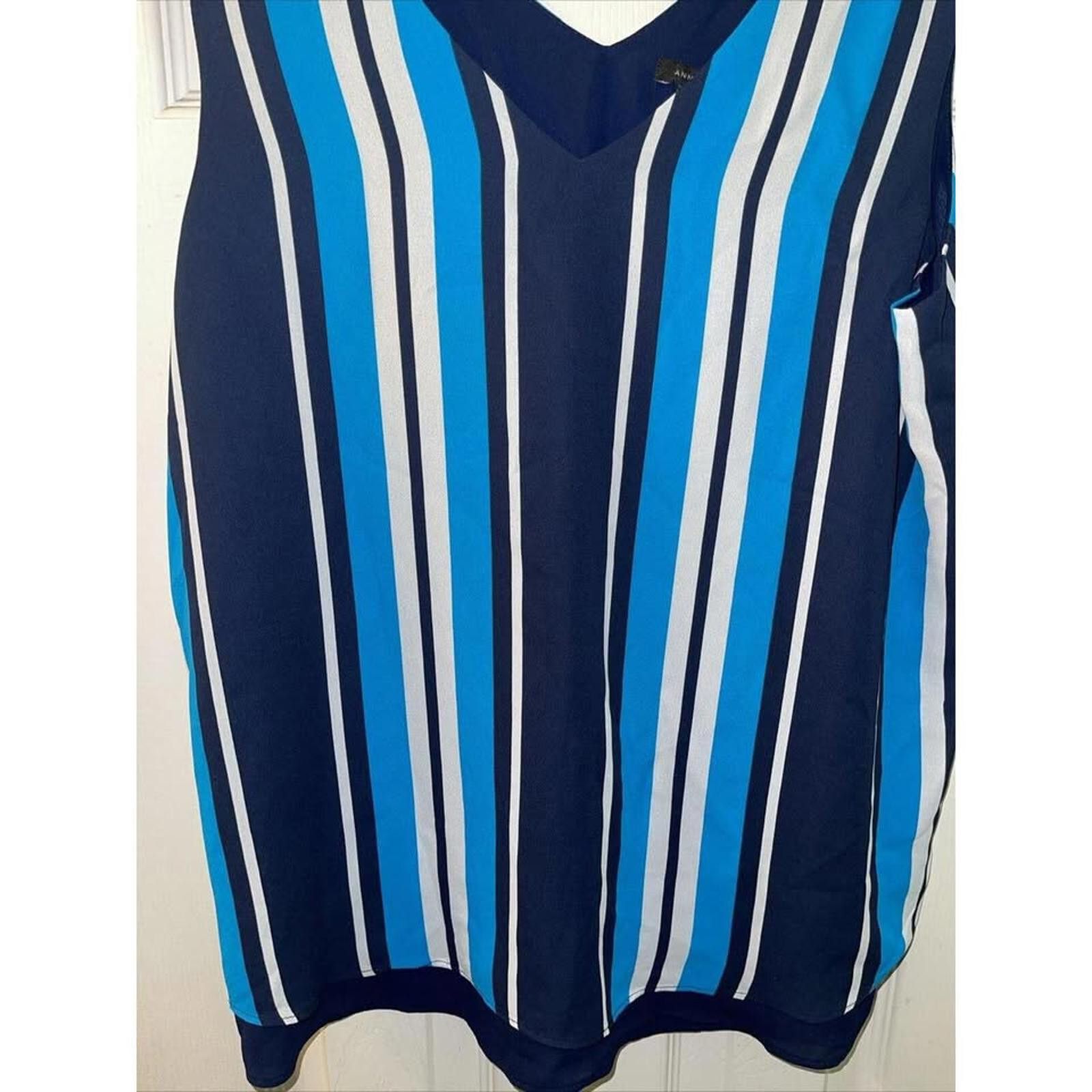 Other Ann Taylor Striped V-Neck Sleeveless Top - Size S Size S / US 4 / IT 40 - 2 Thumbnail