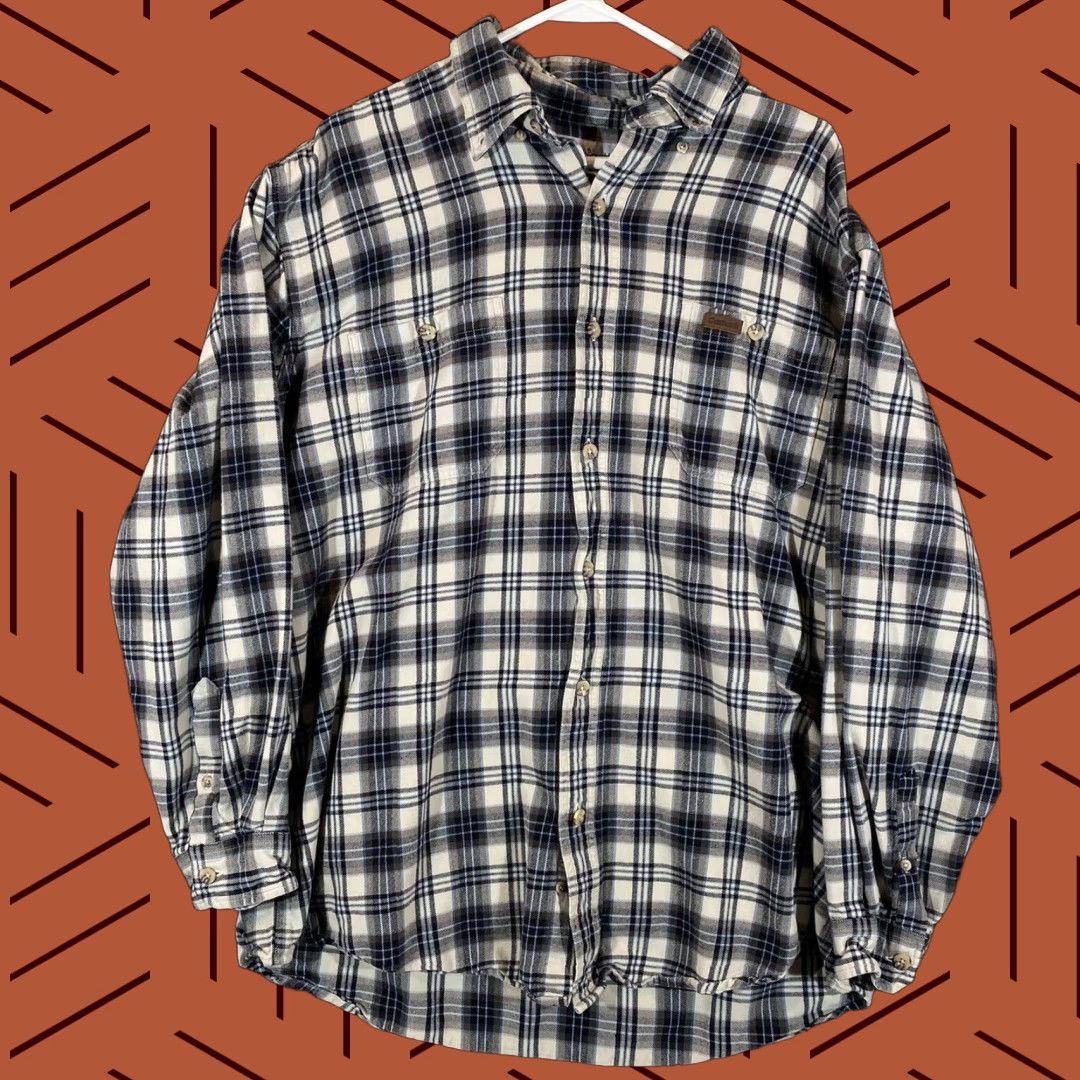 Carhartt Carhartt Button Down Shirt Mens XL Black Gray Plaid Long Sleeve Workwear Chore Size US XL / EU 56 / 4 - 1 Thumbnail
