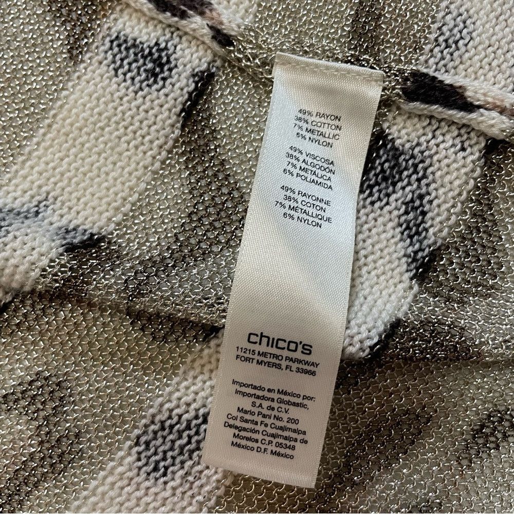 Chicos Chico's Animal Shine Viven Cardigan Size 2 US L Size L / US 10 / IT 46 - 8 Thumbnail