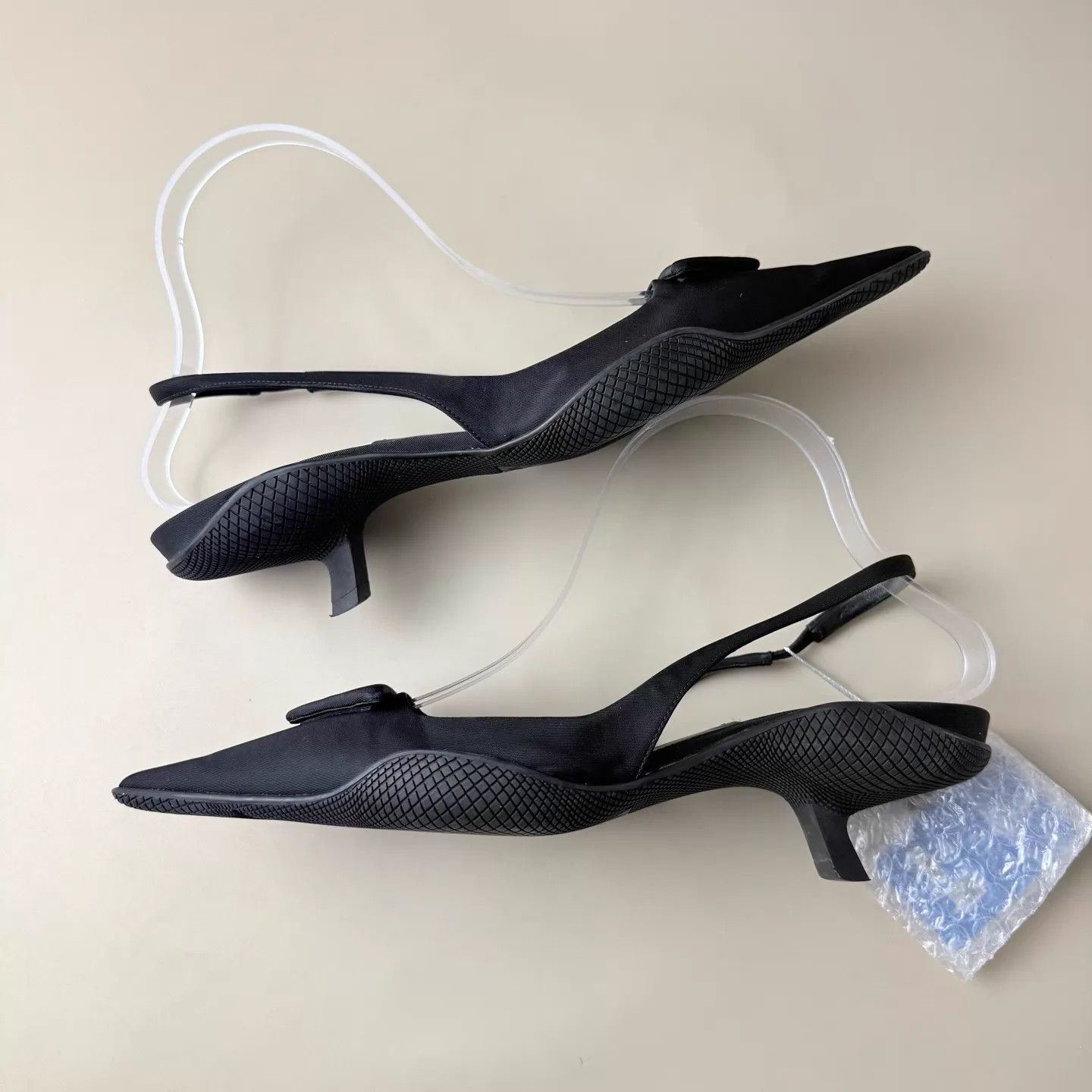 Prada Prada Black Logo Strap Kitten Heel 38 95 New Size US 7.5 / IT 37.5 - 5 Thumbnail