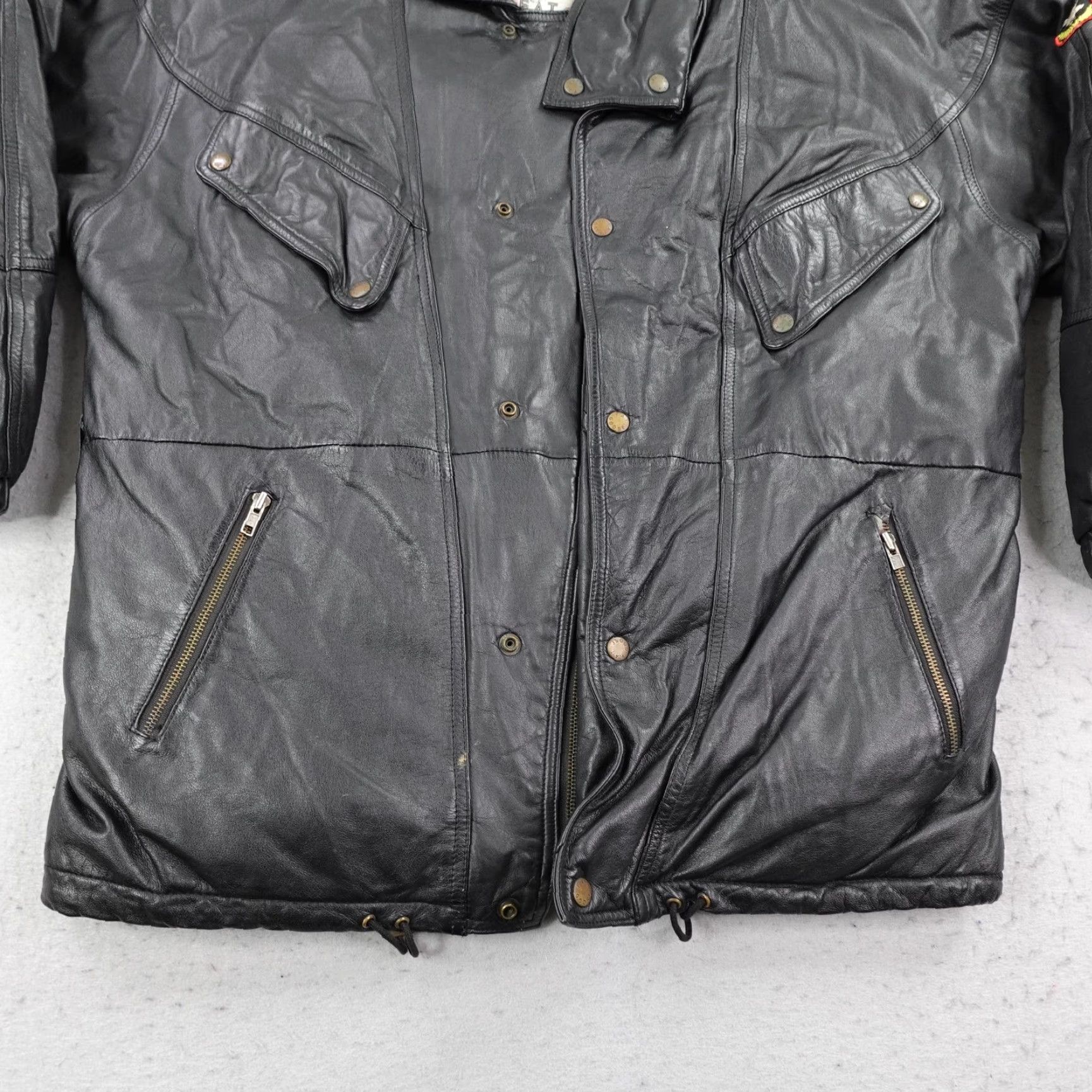 Vintage VINTAGE Triple FAT Goose Coat Mens M Black Leather Down Quilted Jacket Size US M / EU 48-50 / 2 - 3 Thumbnail